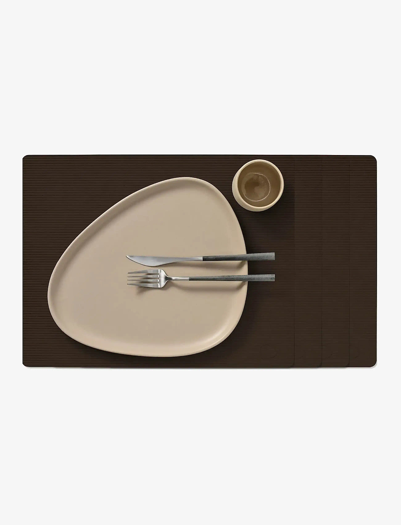LIND DNA - 4-Set Table Mat Square L Corduroy - geschenke unter 100€ - hazel - 0