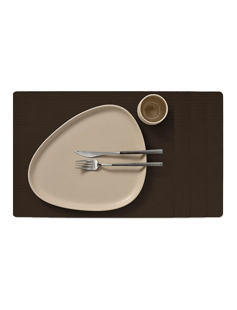 LIND DNA - 4-Set Table Mat Square L Corduroy - tekstiler - hazel - 1