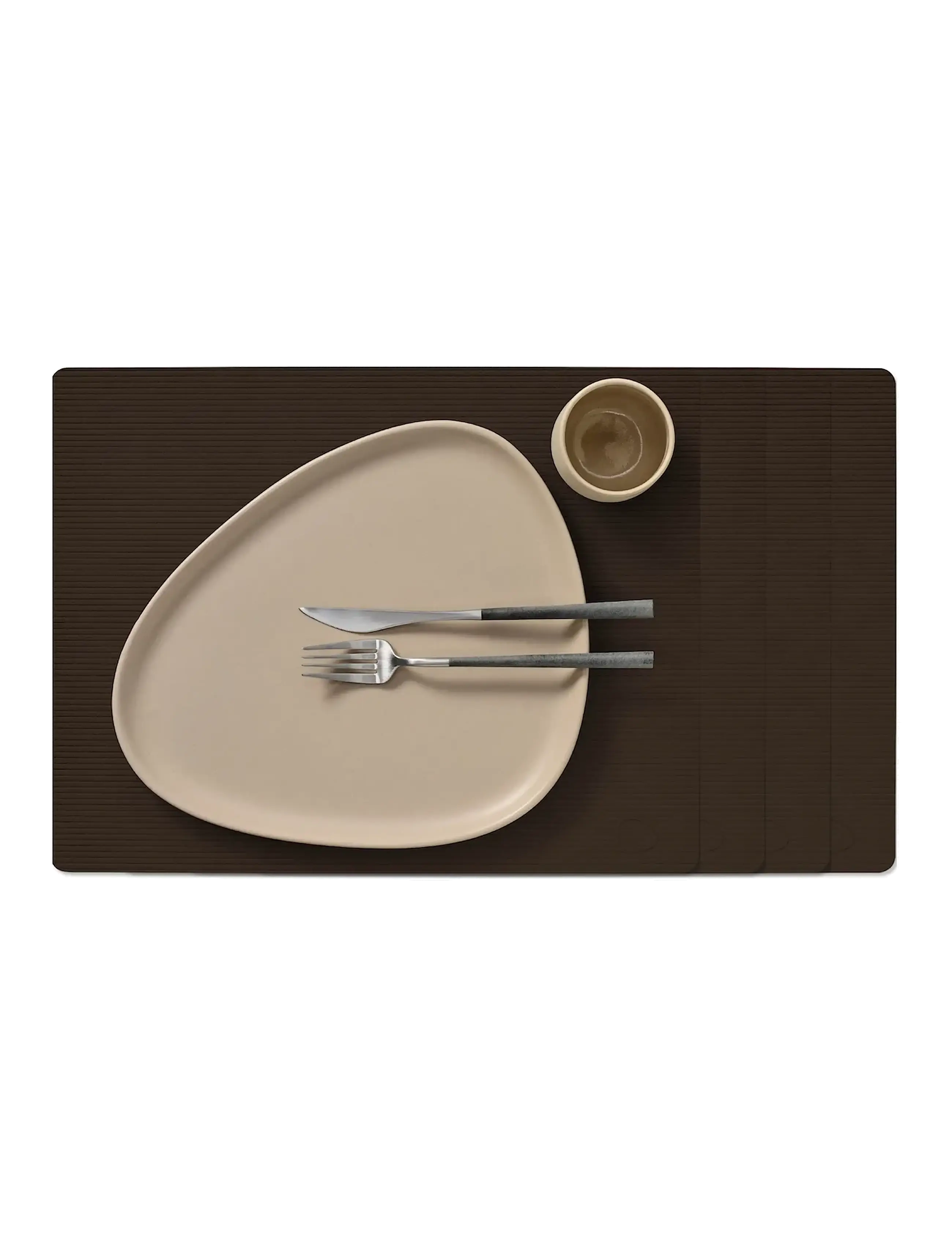 LIND DNA 4-Set Table Mat Square L Corduroy - Servering - HAZEL / brown