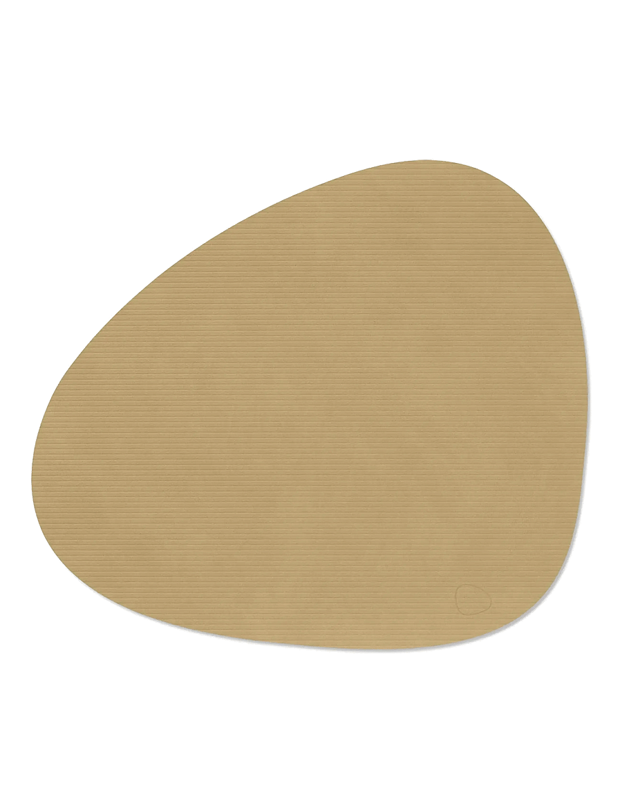 LIND DNA - 4-Set Table Mat Curve L Corduroy - textiles - khaki - 2