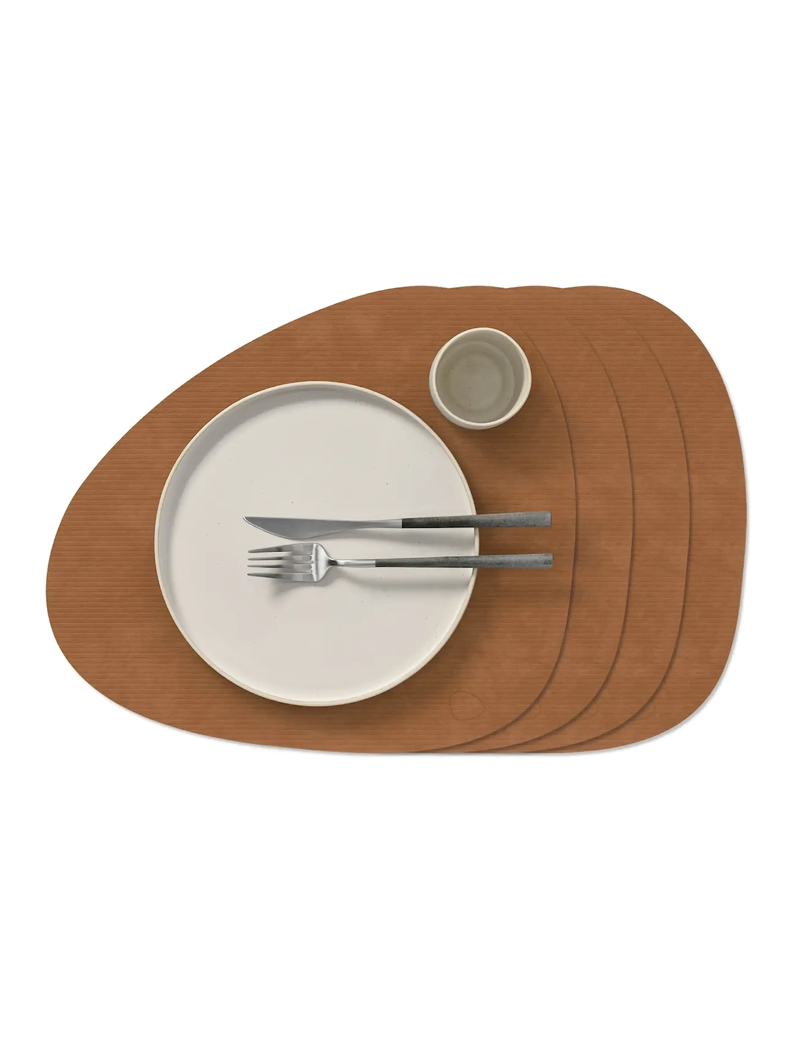 LIND DNA 4-Set Table Mat Curve L Corduroy - Servering - NATURE / brown