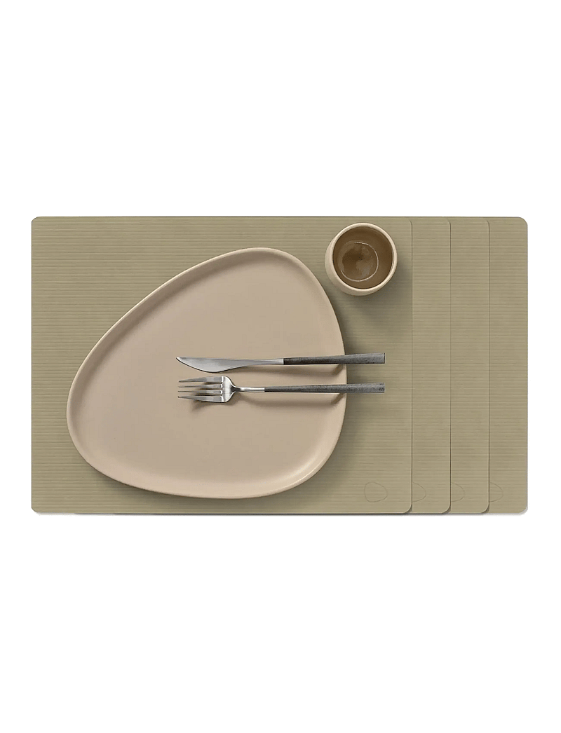LIND DNA - 4-Set Table Mat Square L Corduroy - köp efter pris - herbal dust - 0
