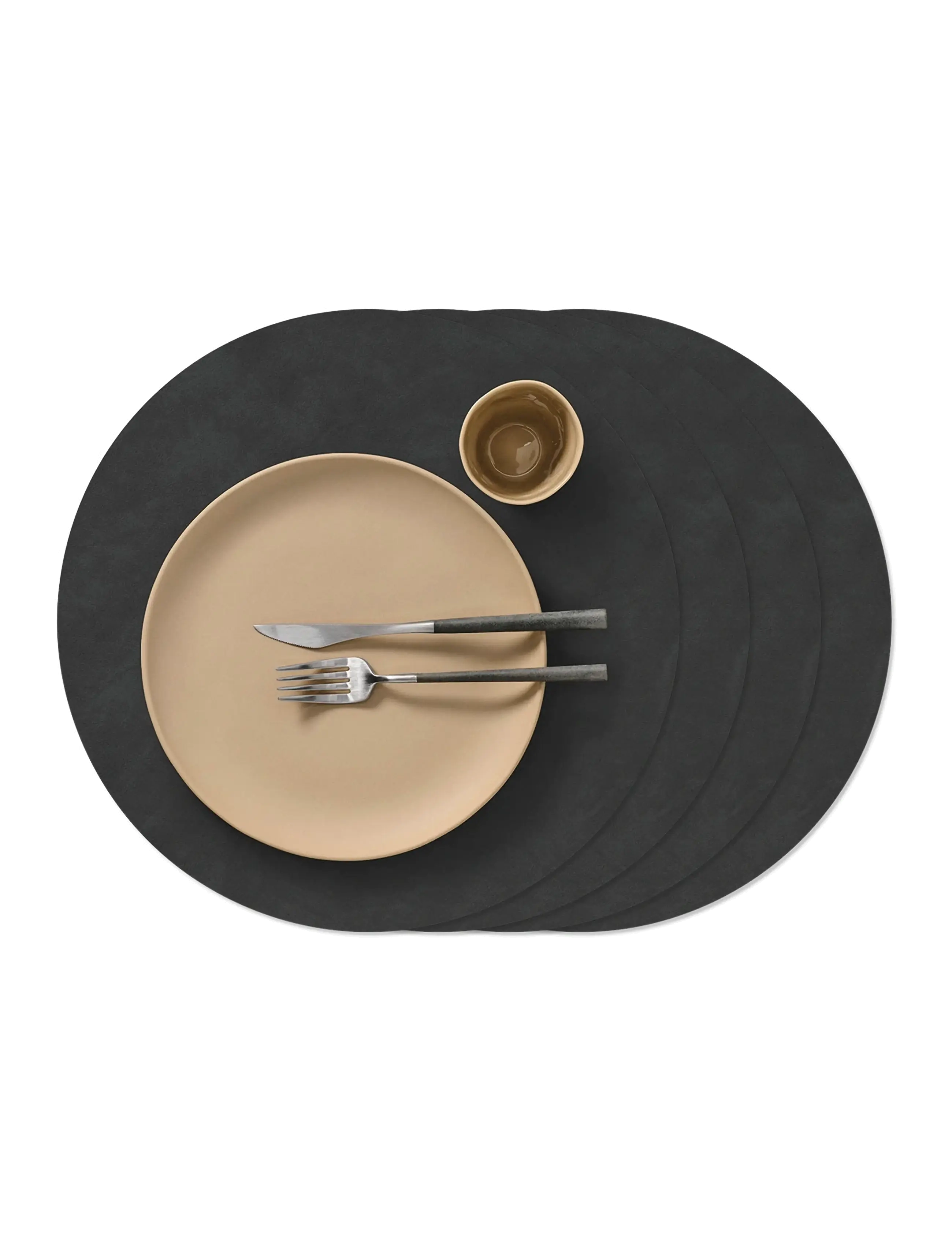 LIND DNA 4-Set Dækkeserviet Circle L Nupo, D:38 cm, Beige, Homeware
