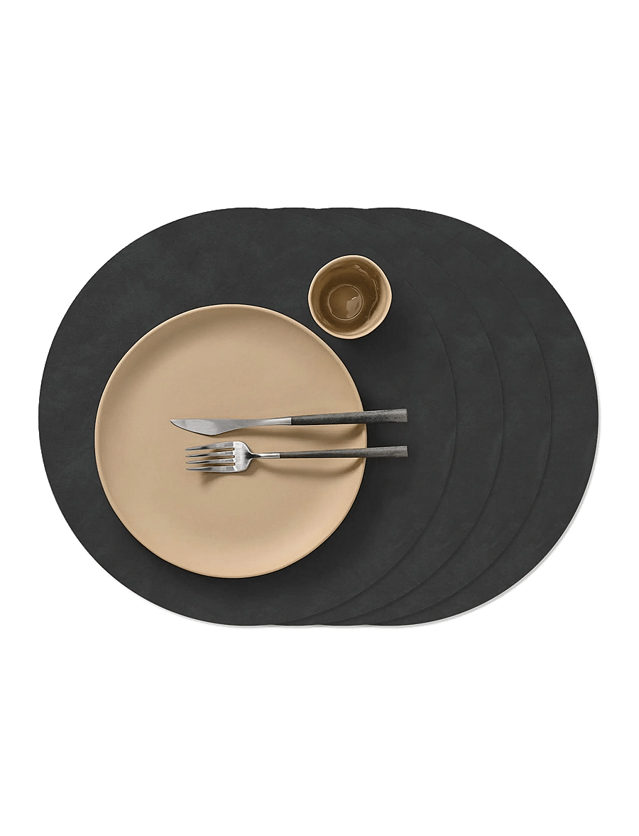 LIND DNA - 4-Set Table Mat Circle L Nupo - taldrikualused - black - 0