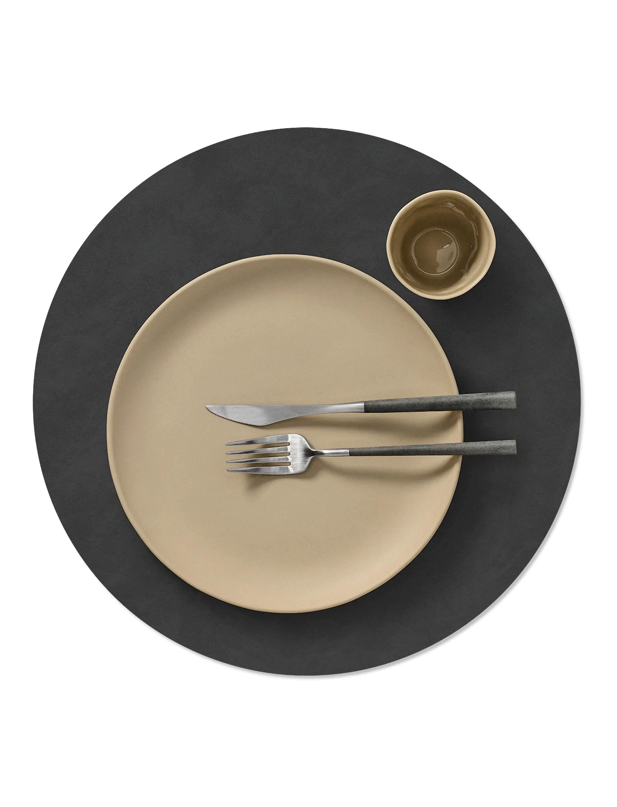 LIND DNA - 4-Set Table Mat Circle L Nupo - bordstabletter - black - 2