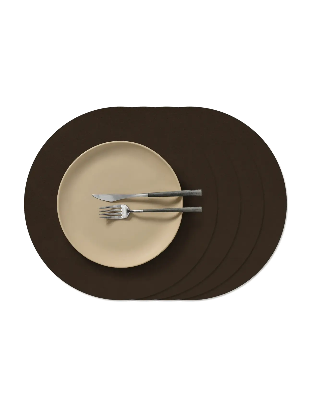 LIND DNA 4-Set Table Mat Circle L Nupo Hazel - LIND DNA - HAZEL / brown