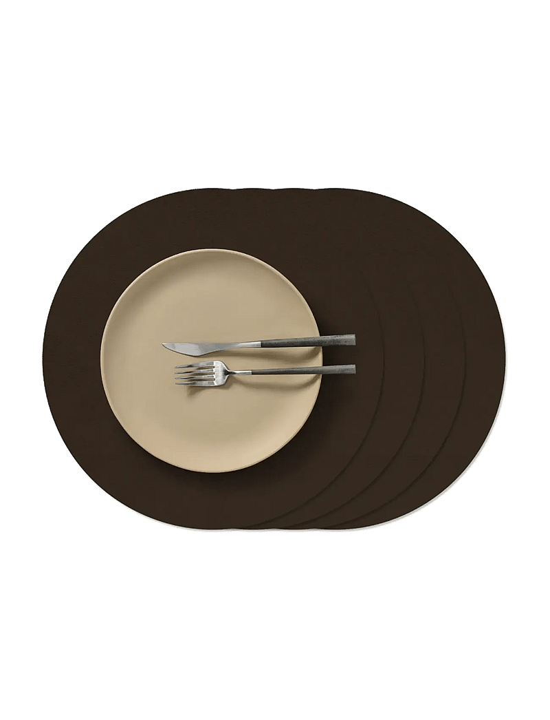 LIND DNA - 4-Set Table Mat Circle L Nupo Hazel - platzdeckchen - hazel - 0