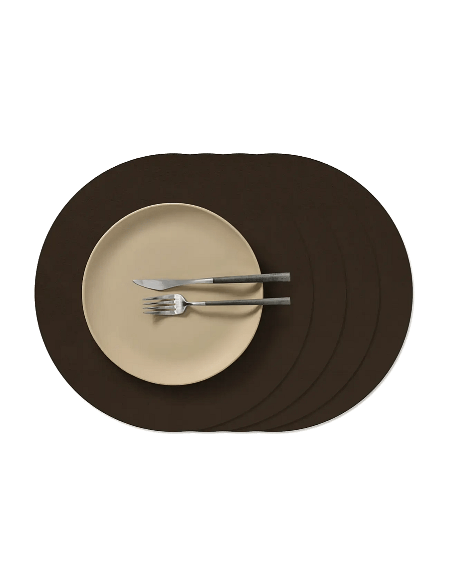 LIND DNA - 4-Set Table Mat Circle L Nupo Hazel - taldrikualused - hazel - 0
