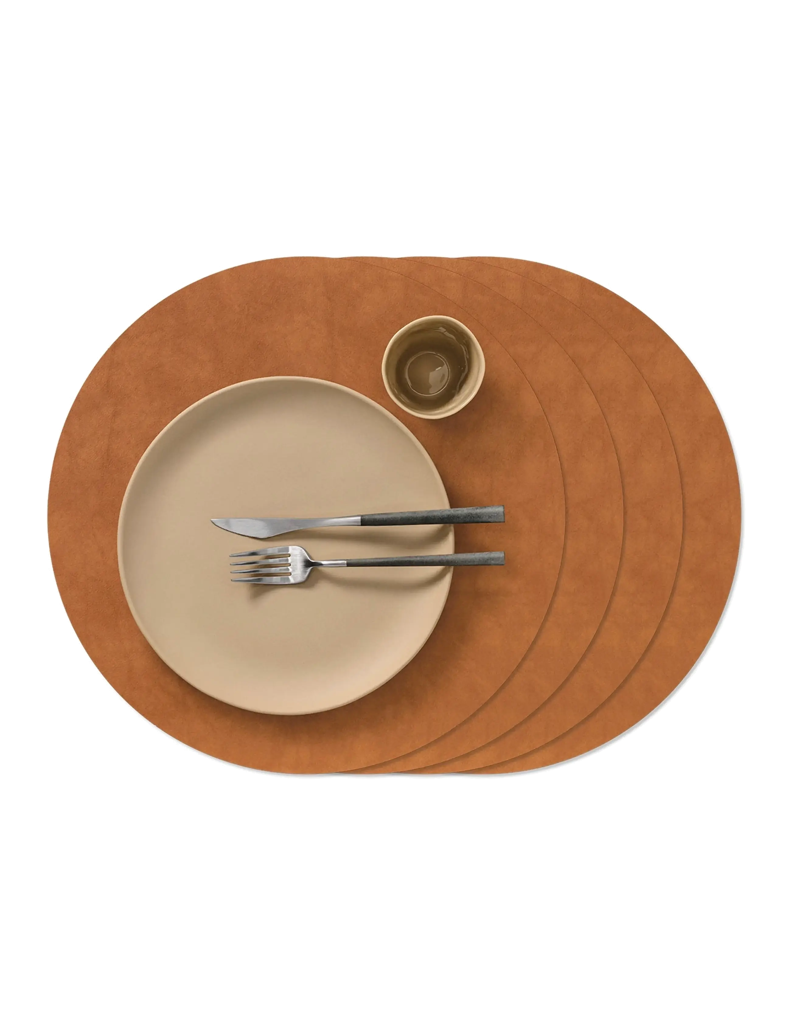 LIND DNA 4-Set Table Mat Circle L Nupo - LIND DNA - NATURE / brown