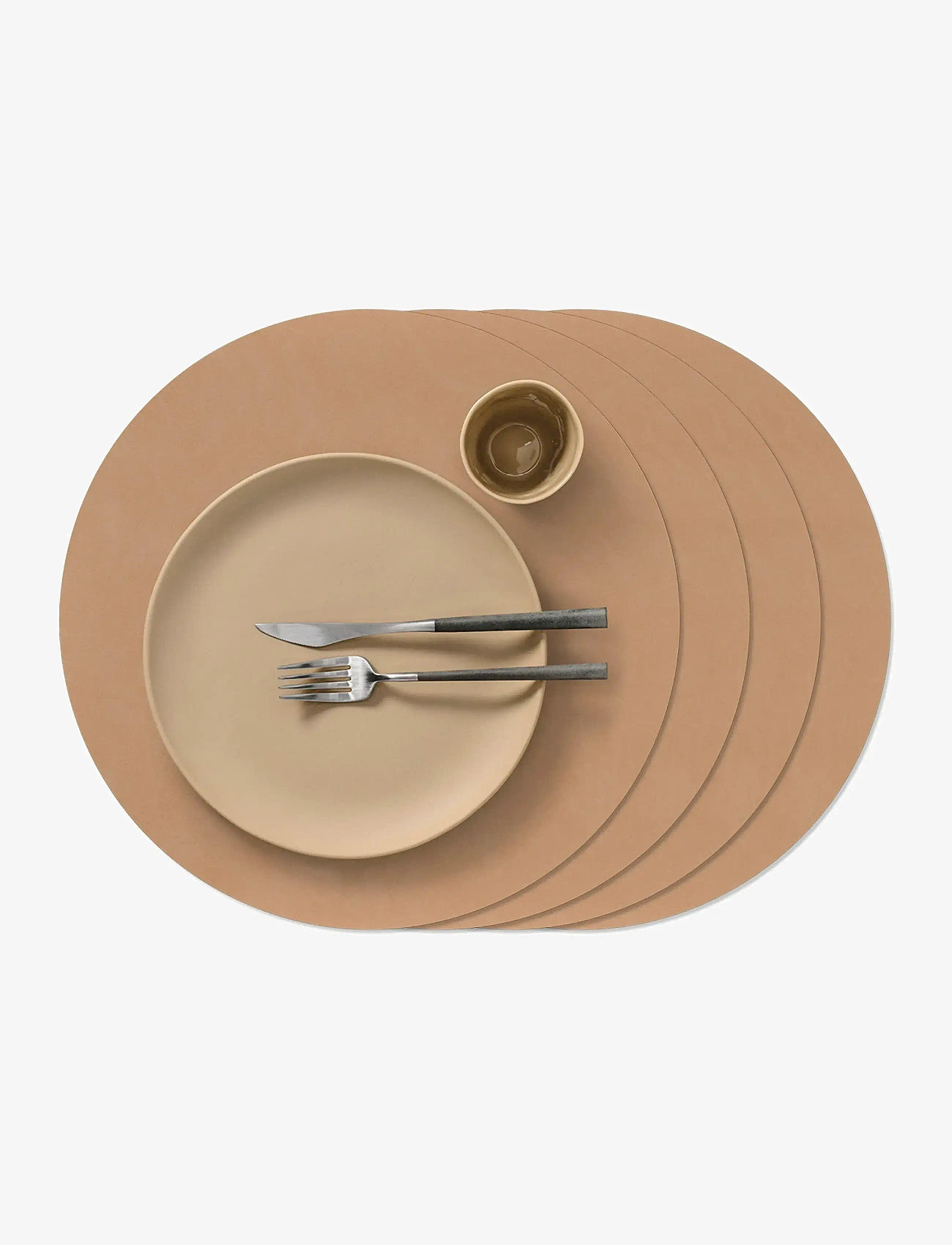 LIND DNA - 4-Set Table Mat Circle L Nupo - platzdeckchen - nougat - 0