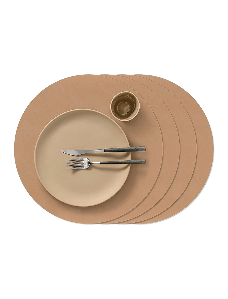 LIND DNA - 4-Set Table Mat Circle L Nupo - platzdeckchen - nougat - 0