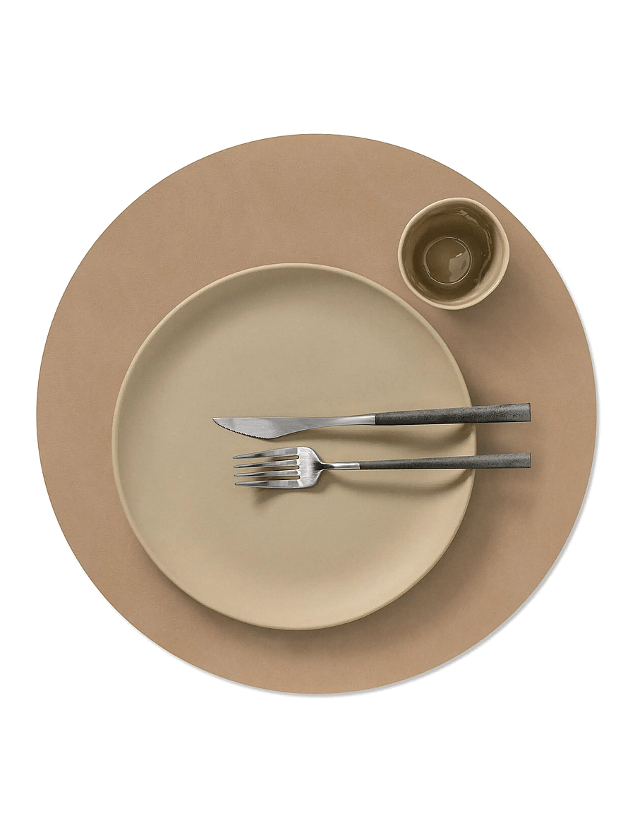 LIND DNA - 4-Set Table Mat Circle L Nupo - taldrikualused - nougat - 3
