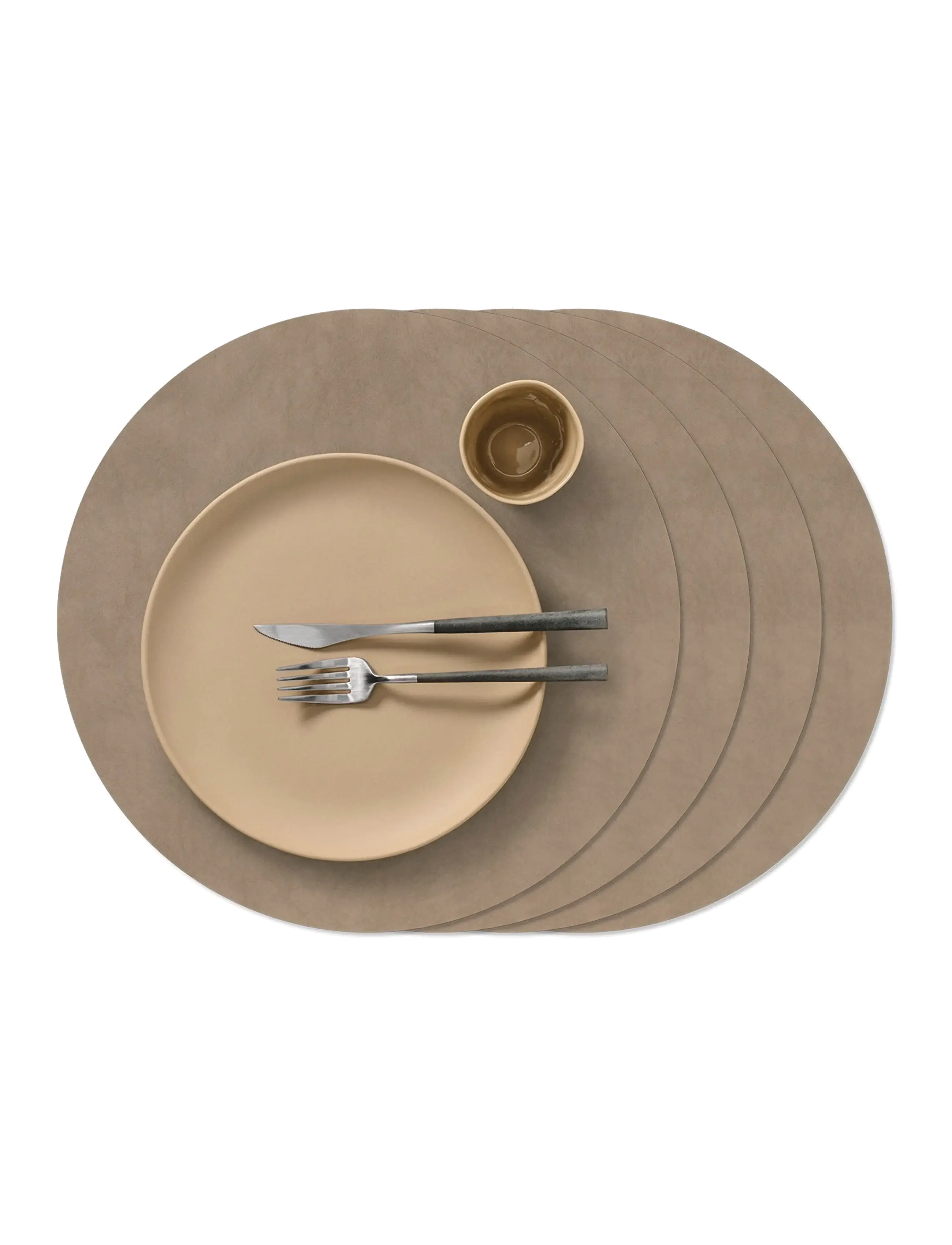 LIND DNA 4-Set Dækkeserviet Circle L Nupo, D:38 cm, Beige, Homeware