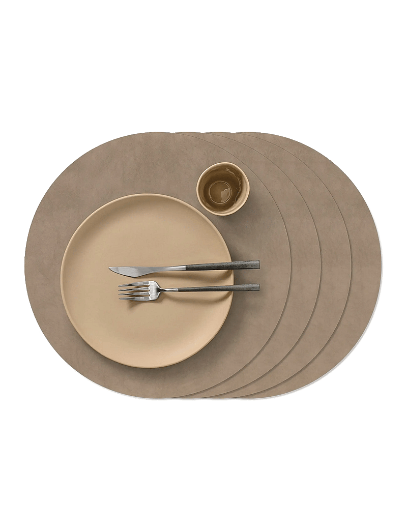 LIND DNA - 4-Set Table Mat Circle L Nupo - platzdeckchen - nomad grey - 0