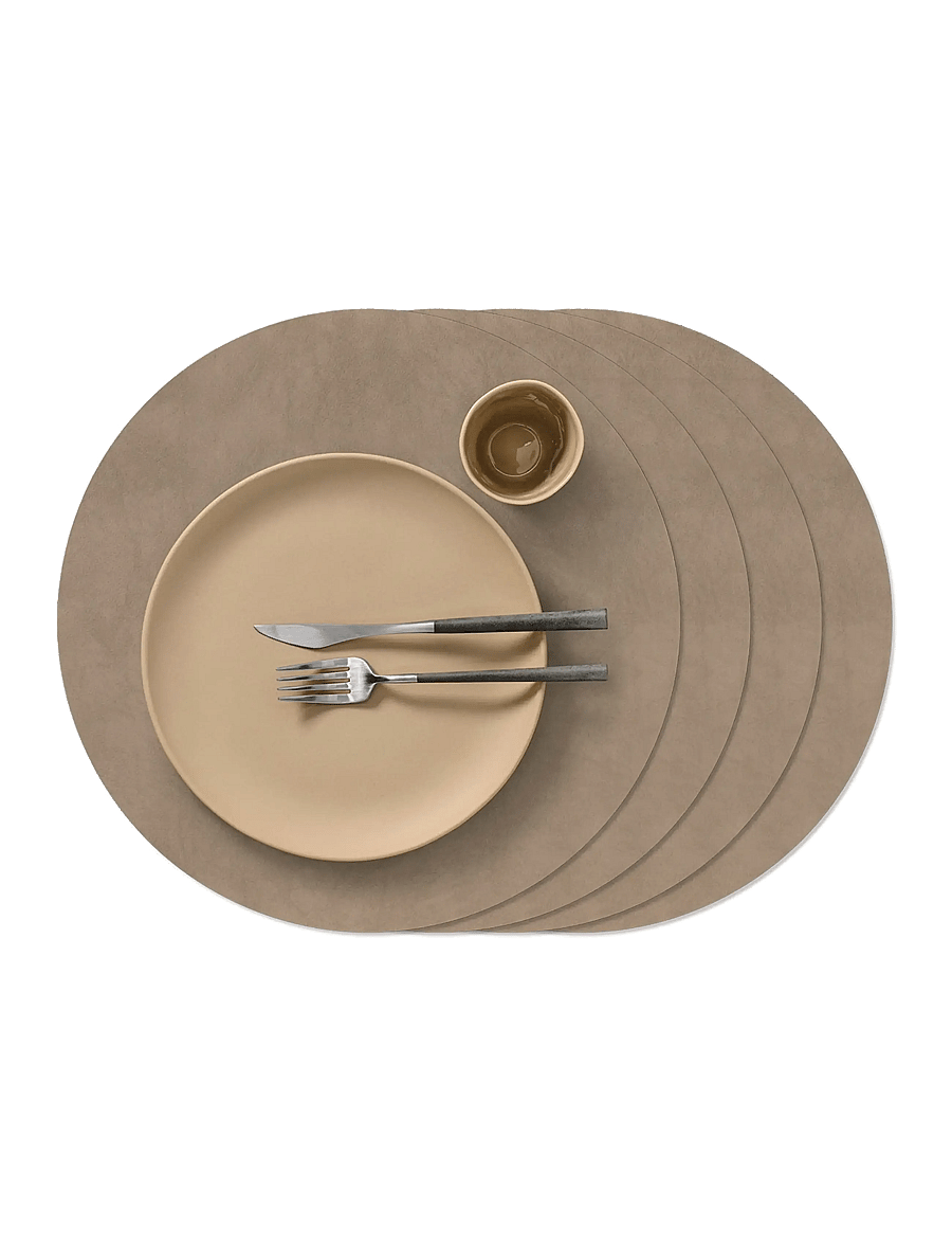 LIND DNA - 4-Set Table Mat Circle L Nupo - taldrikualused - nomad grey - 0