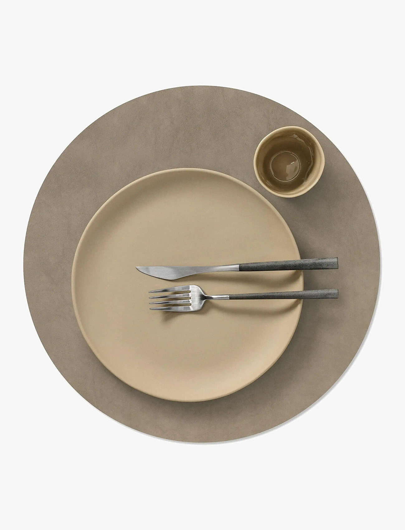 LIND DNA - 4-Set Table Mat Circle L Nupo - podkładki i szklane podstawki - nomad grey - 2