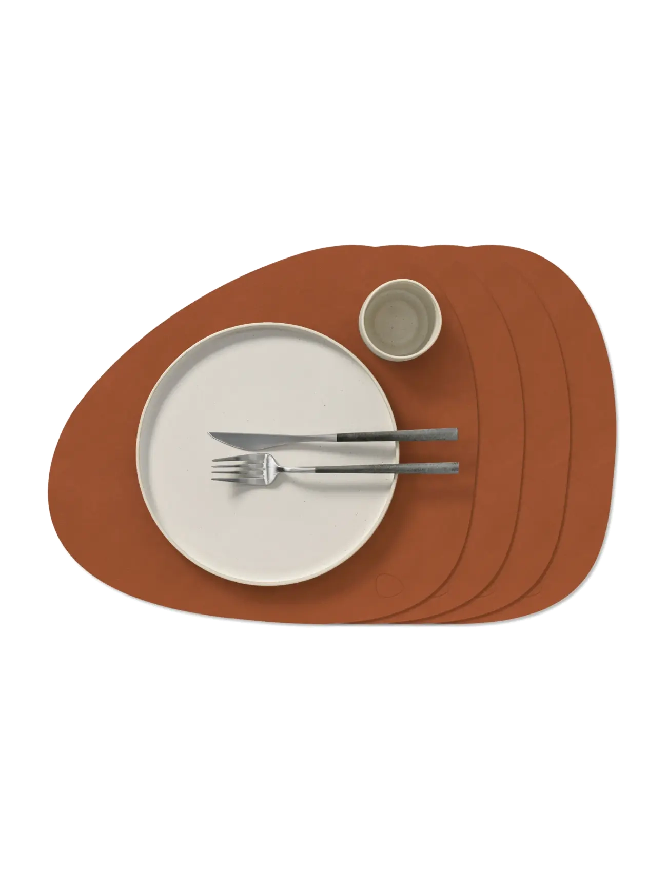 LIND DNA 4-Set Table Mat Curve L Nupo Rust, Dækkeserviet, Orange, Str: 37X44CM