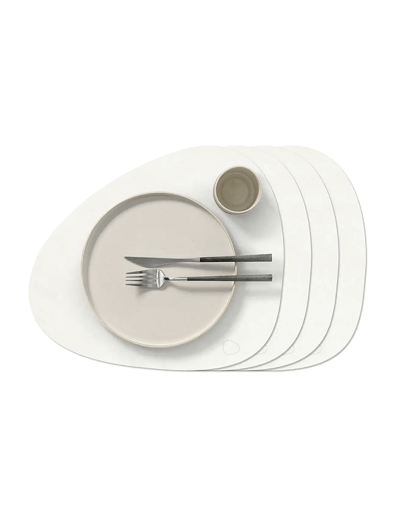 LIND DNA - 4-Set Table Mat Curve L Nupo Pure White - dækkeservietter - pure white - 1