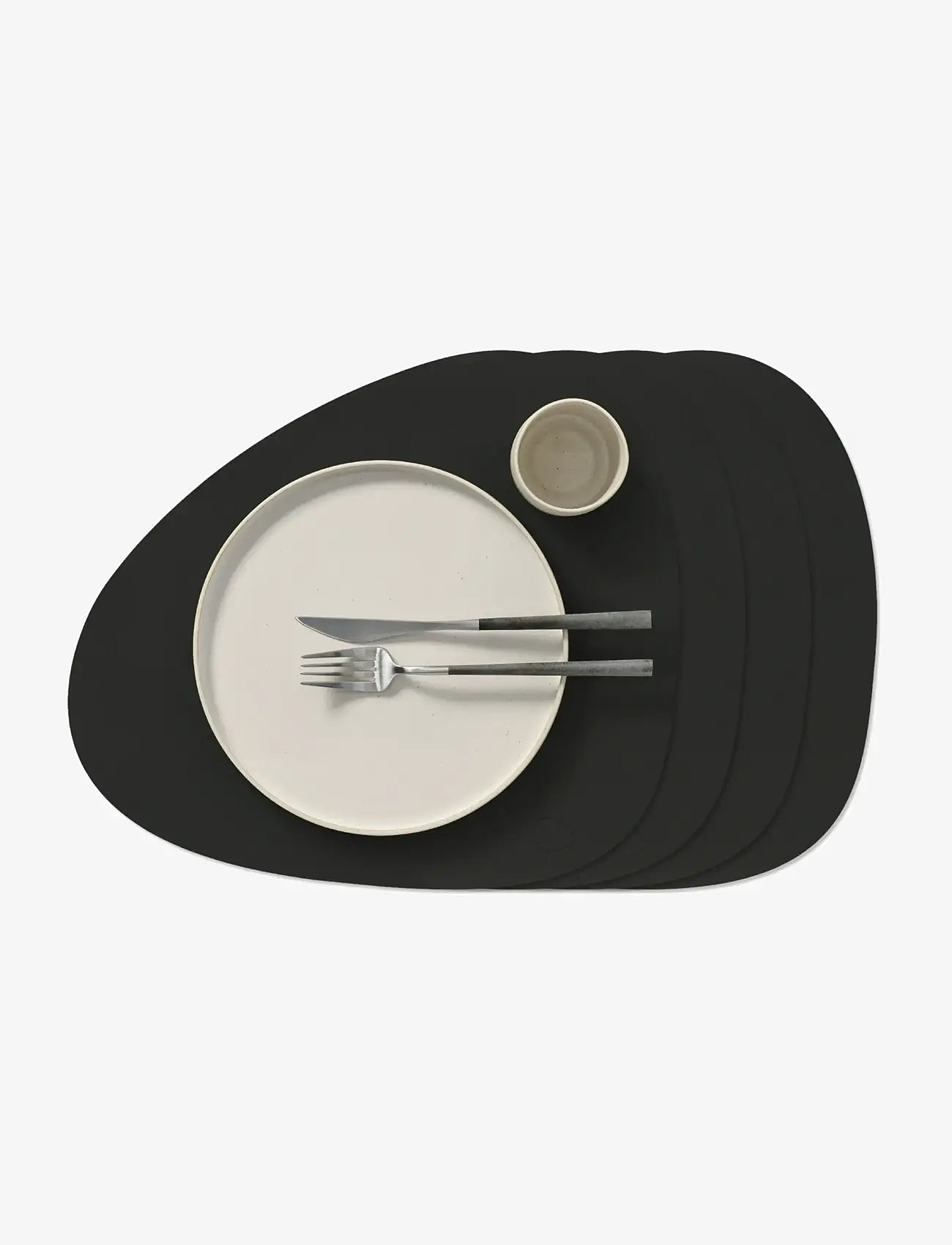 LIND DNA - 4-Set Table Mat Curve L Nupo Black Ink - taldrikualused - black ink - 1