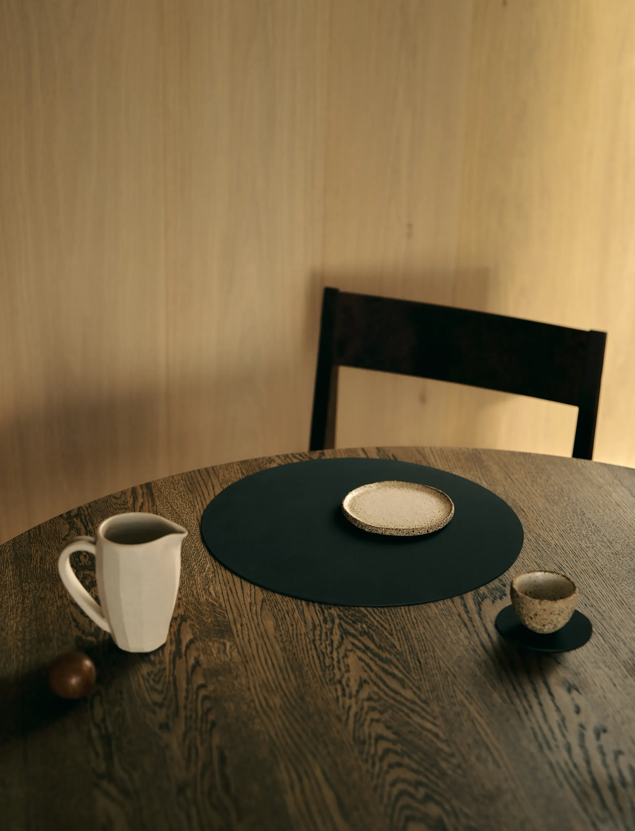 LIND DNA - 4-Set Table Mat Circle L Nupo Black Ink - bordstabletter - black ink - 3