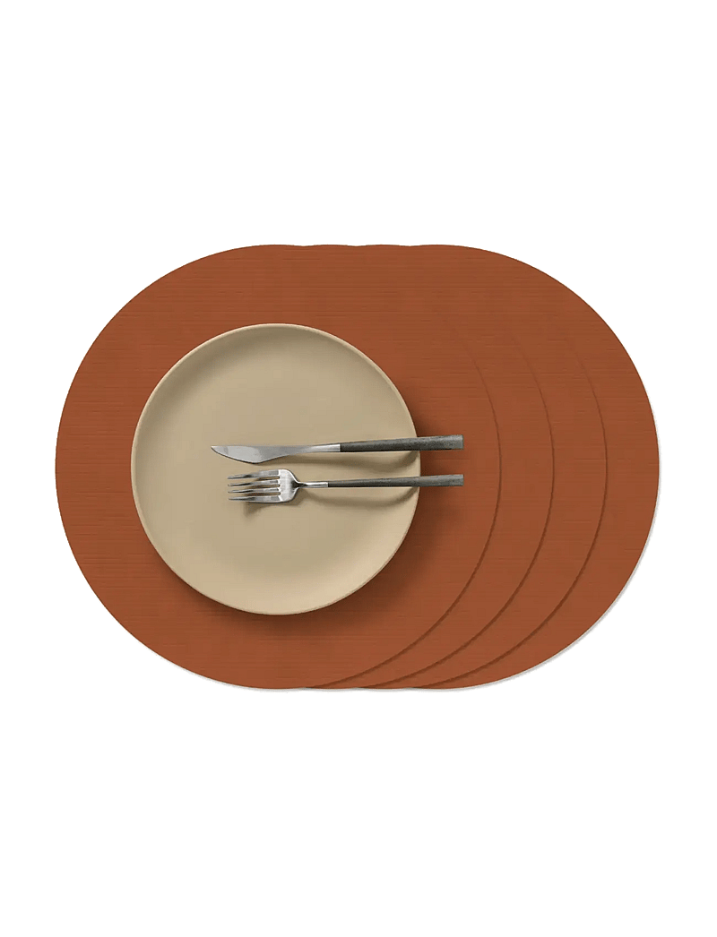 LIND DNA - 4-Set Table Mat Circle L Corduroy Rust - platzdeckchen - corduroy rust - 0