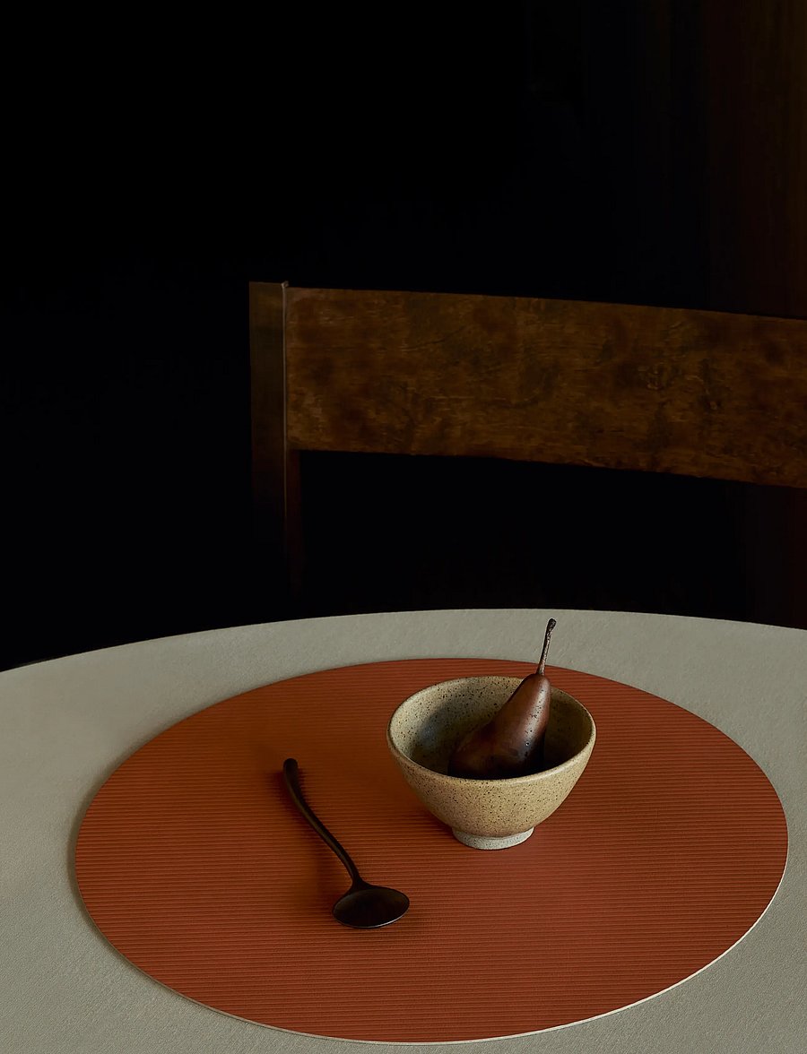 LIND DNA - 4-Set Table Mat Circle L Corduroy Rust - bordstabletter - corduroy rust - 0