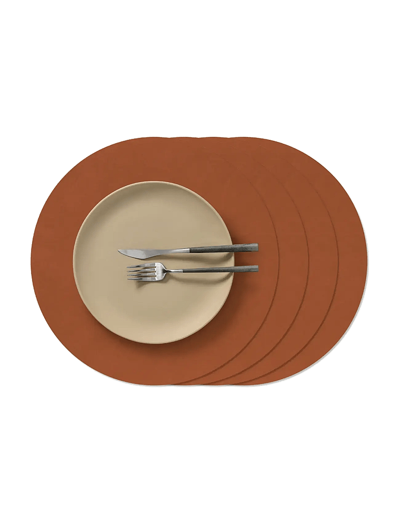 LIND DNA - 4-Set Table Mat Circle L Nupo Rust - platzdeckchen - rust - 1