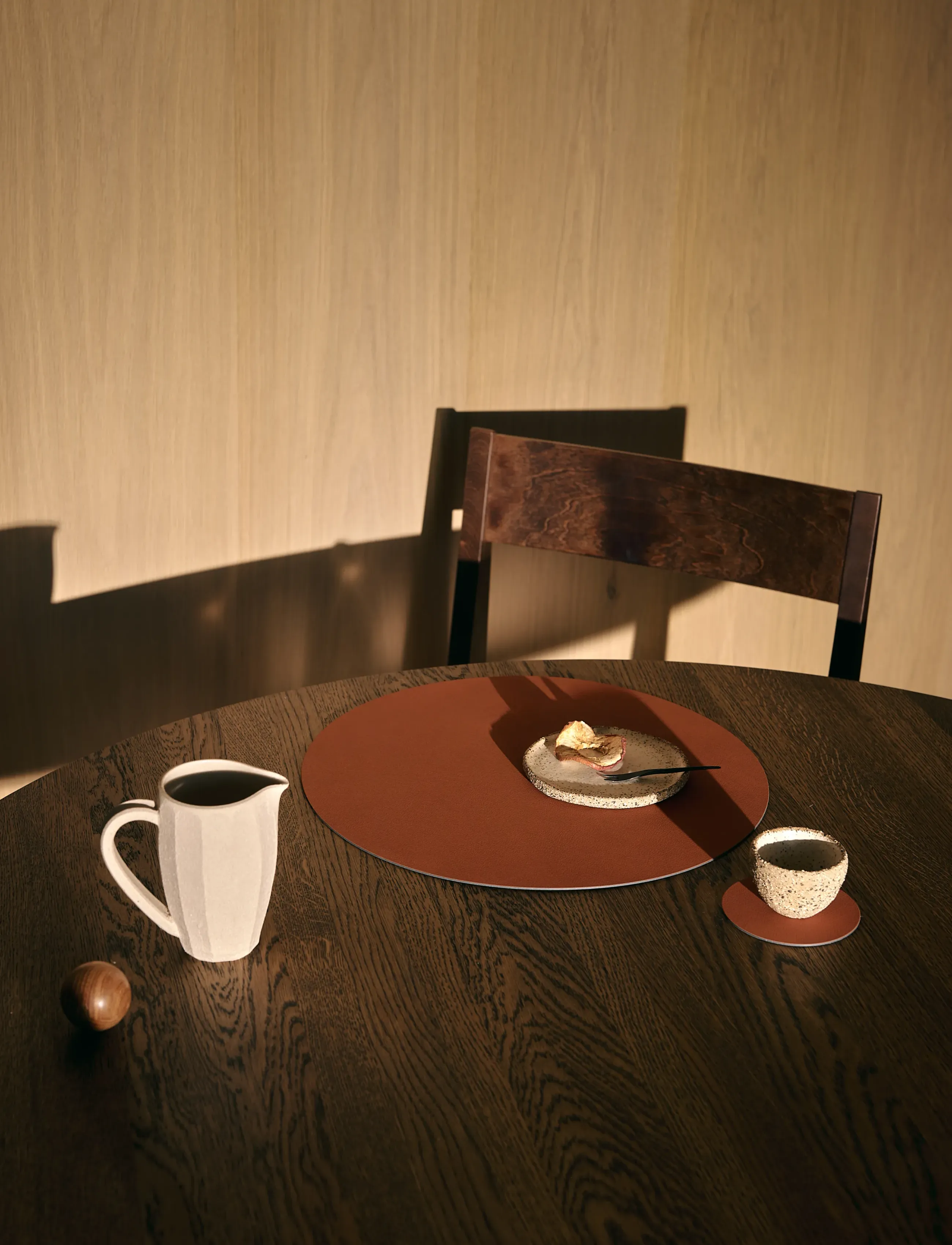 LIND DNA 4-Set Table Mat Circle L Nupo Rust, D:38 cm, Orange, Tableware > Placemats, Unisex
