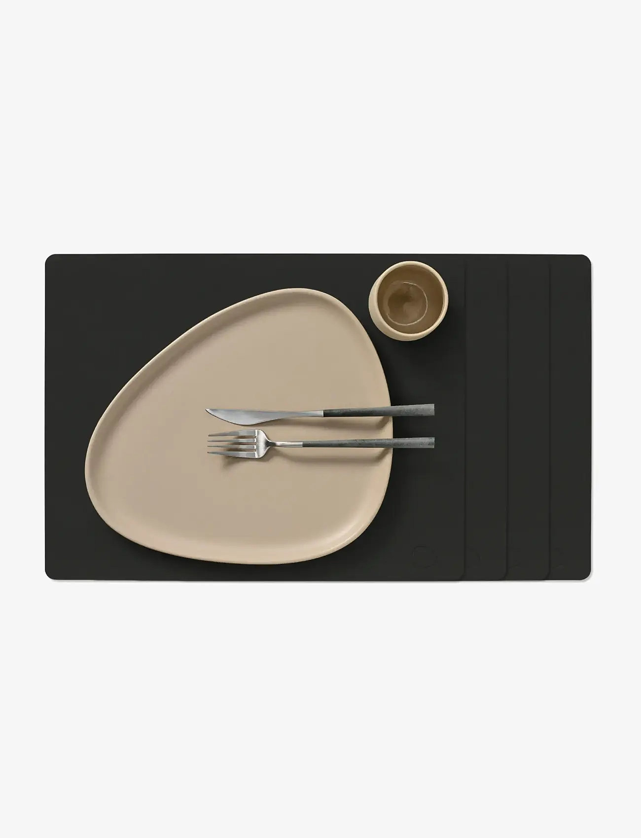 LIND DNA - 4-Set Table Mat Square L Nupo Black Ink - platzdeckchen - black ink - 0