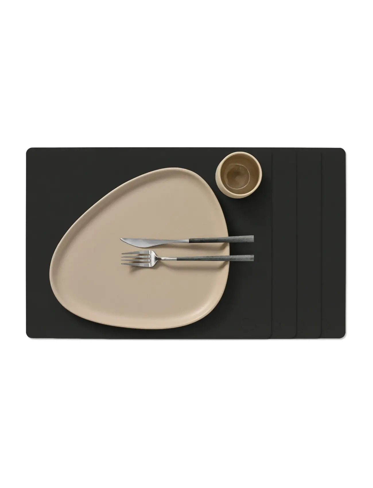 LIND DNA 4-Set Table Mat Square L Nupo Black Ink - LIND DNA - BLACK INK / black