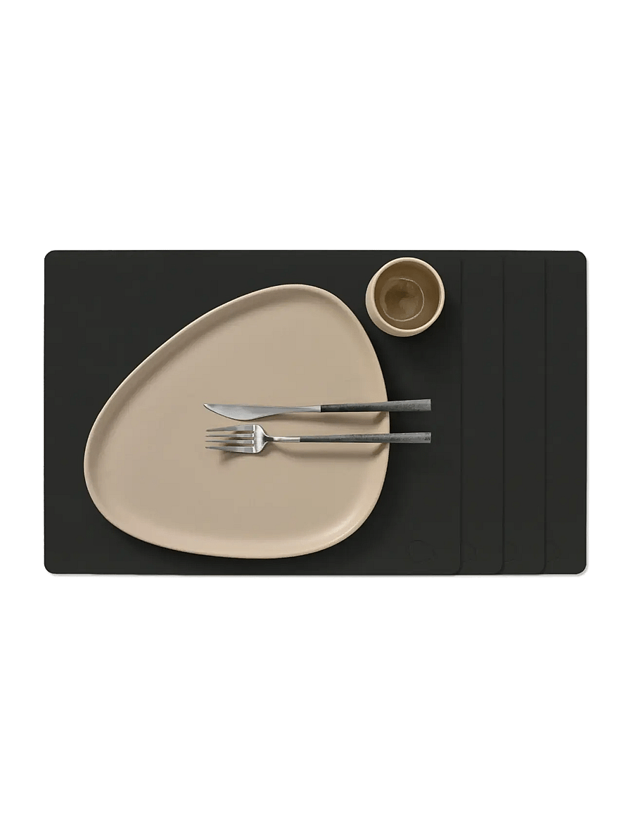 LIND DNA - 4-Set Table Mat Square L Nupo Black Ink - platzdeckchen - black ink - 1