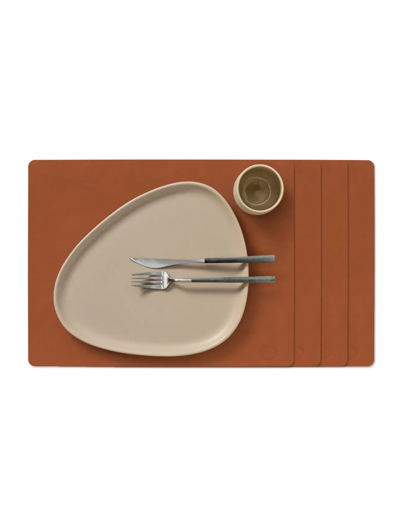LIND DNA 4-Set Table Mat Square L Nupo Rust - LIND DNA - NUPO RUST / orange