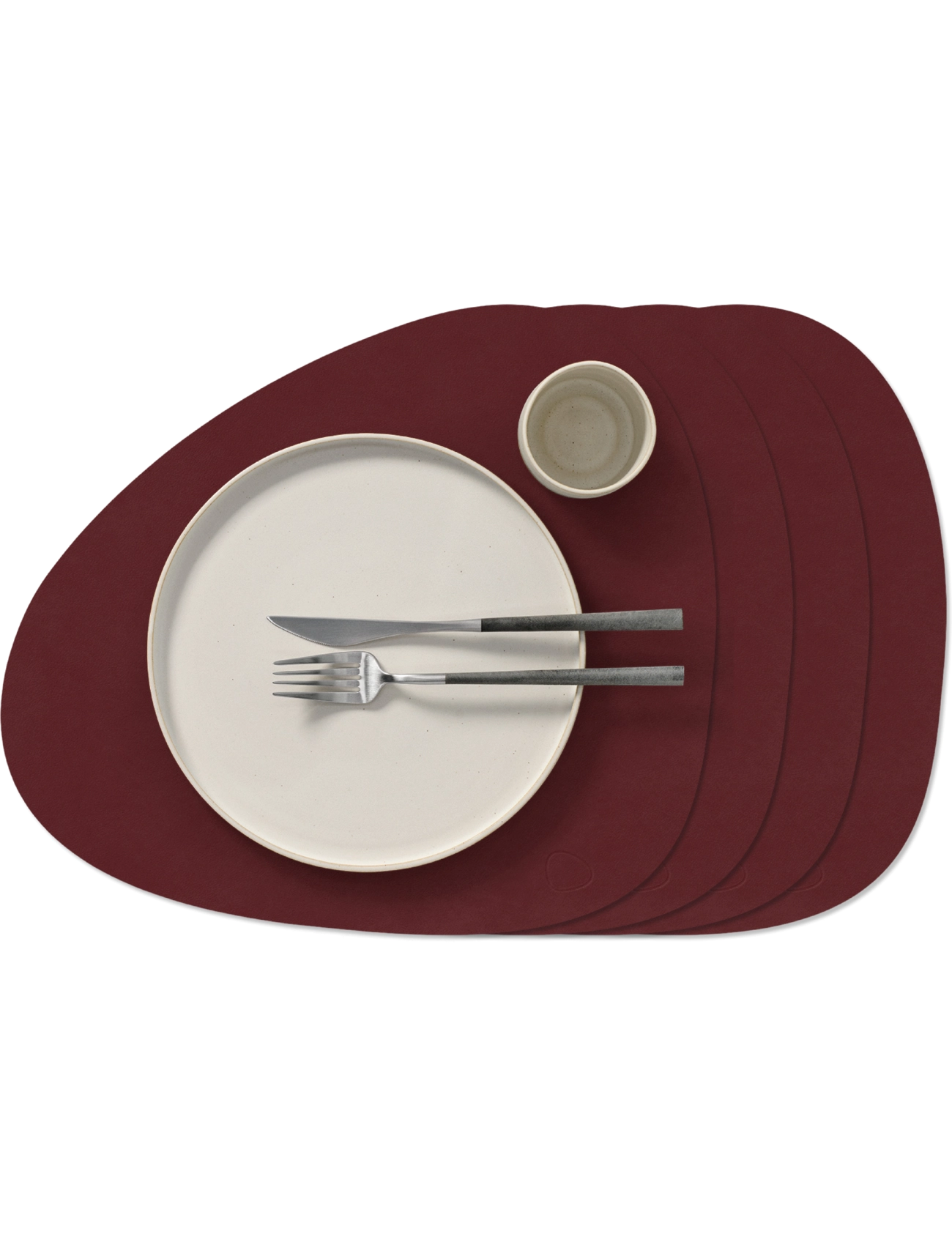 LIND DNA 4-Set Table Mat Curve L Nupo Burgundy - Geschirr - BURGUNDY / burgundy