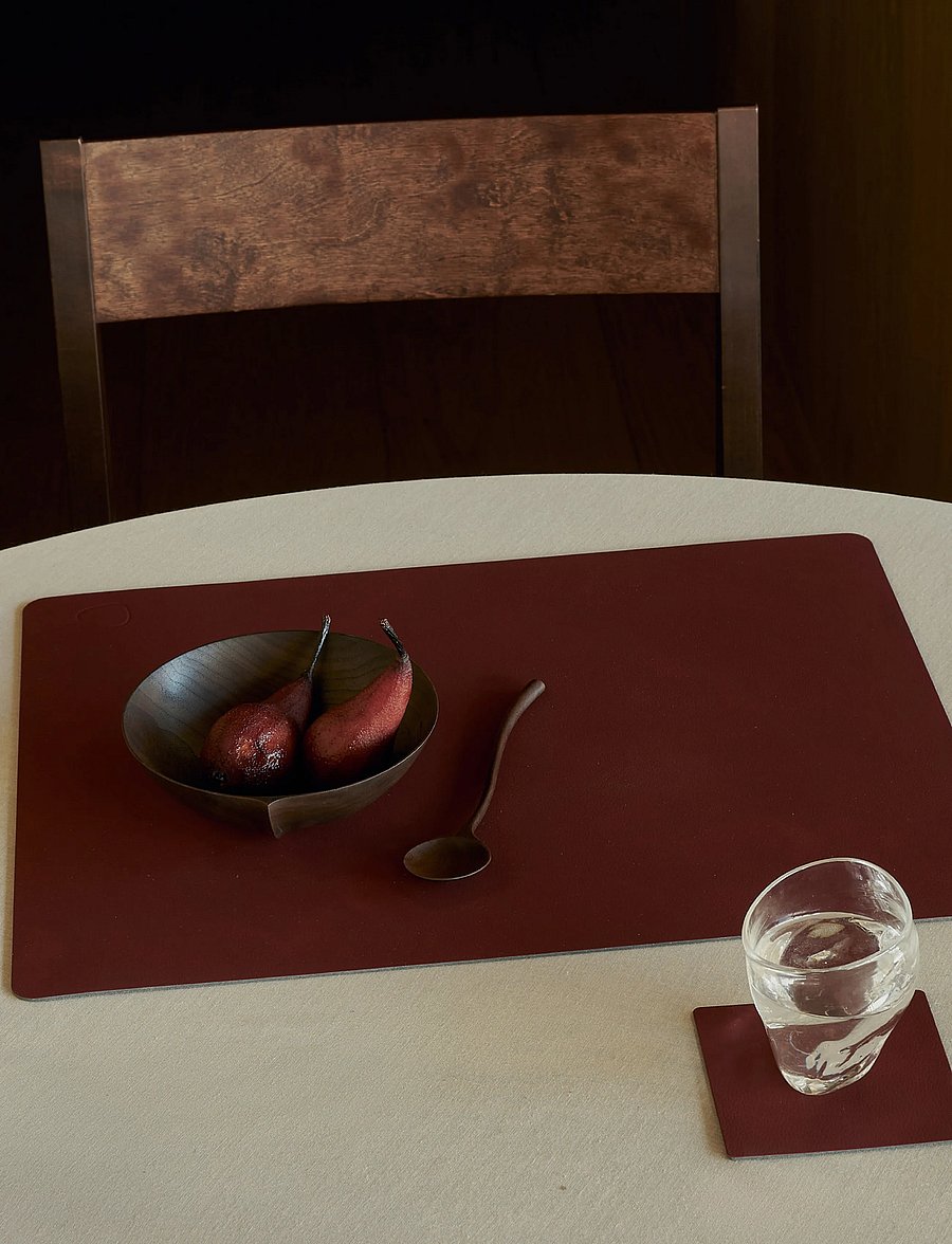 LIND DNA - 4-Set Table Mat Square L Nupo Burgundy - platzdeckchen - burgundy - 0