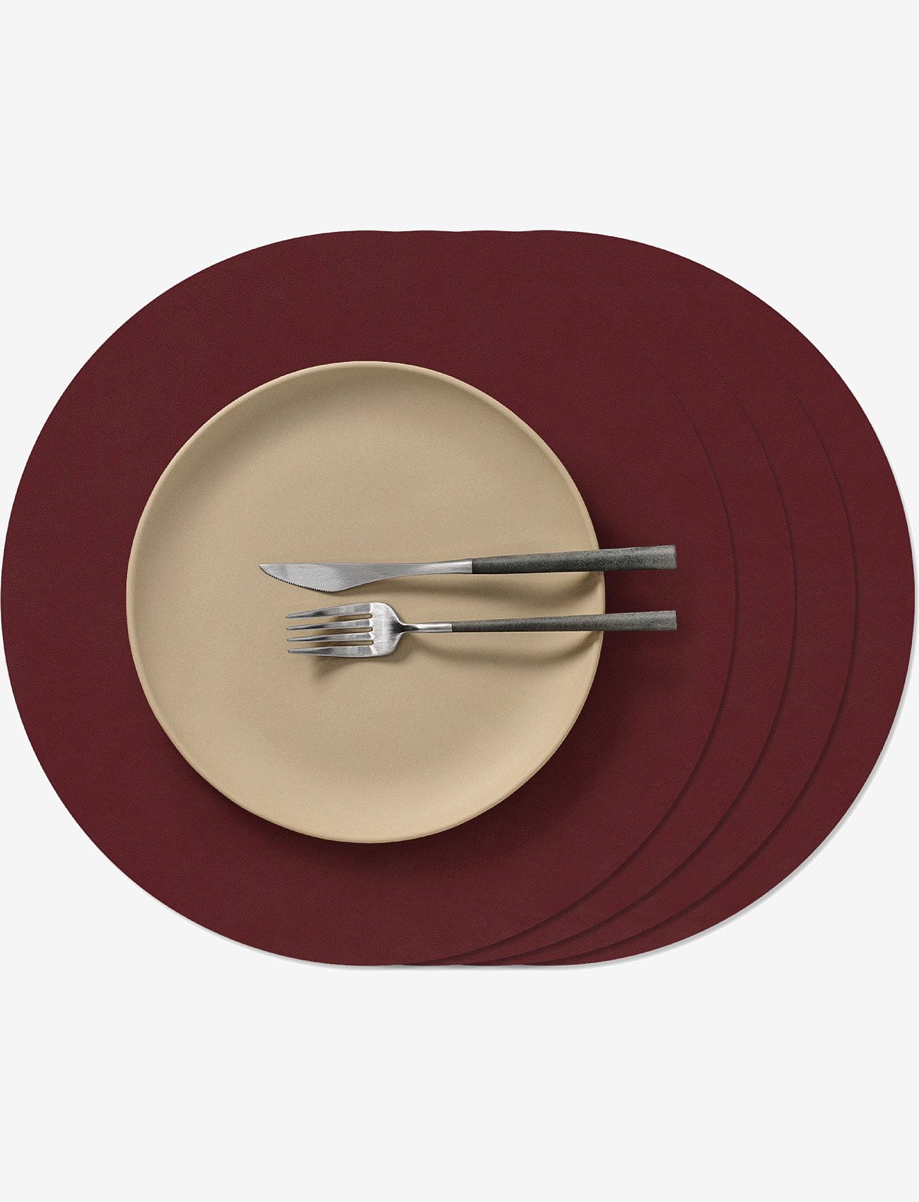 LIND DNA 4-Set Table Mat Circle L Nupo Burgundy - Burgundy - D:38CM