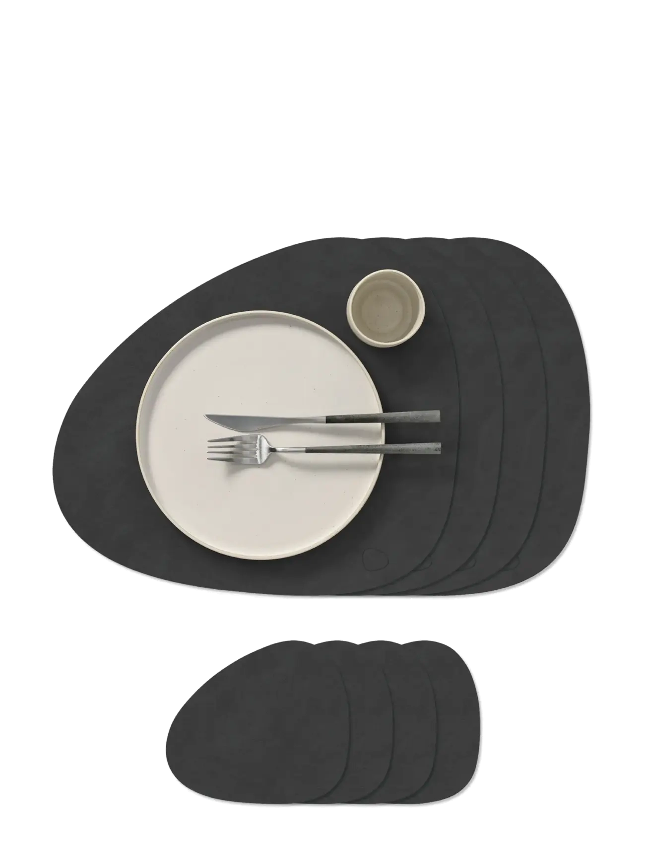 LIND DNA Gift Set Lind Dna Curve L Nupo Black 4 Pcs, 37X 44X 0.16 cm, Black, Tableware > Placemats, Unisex
