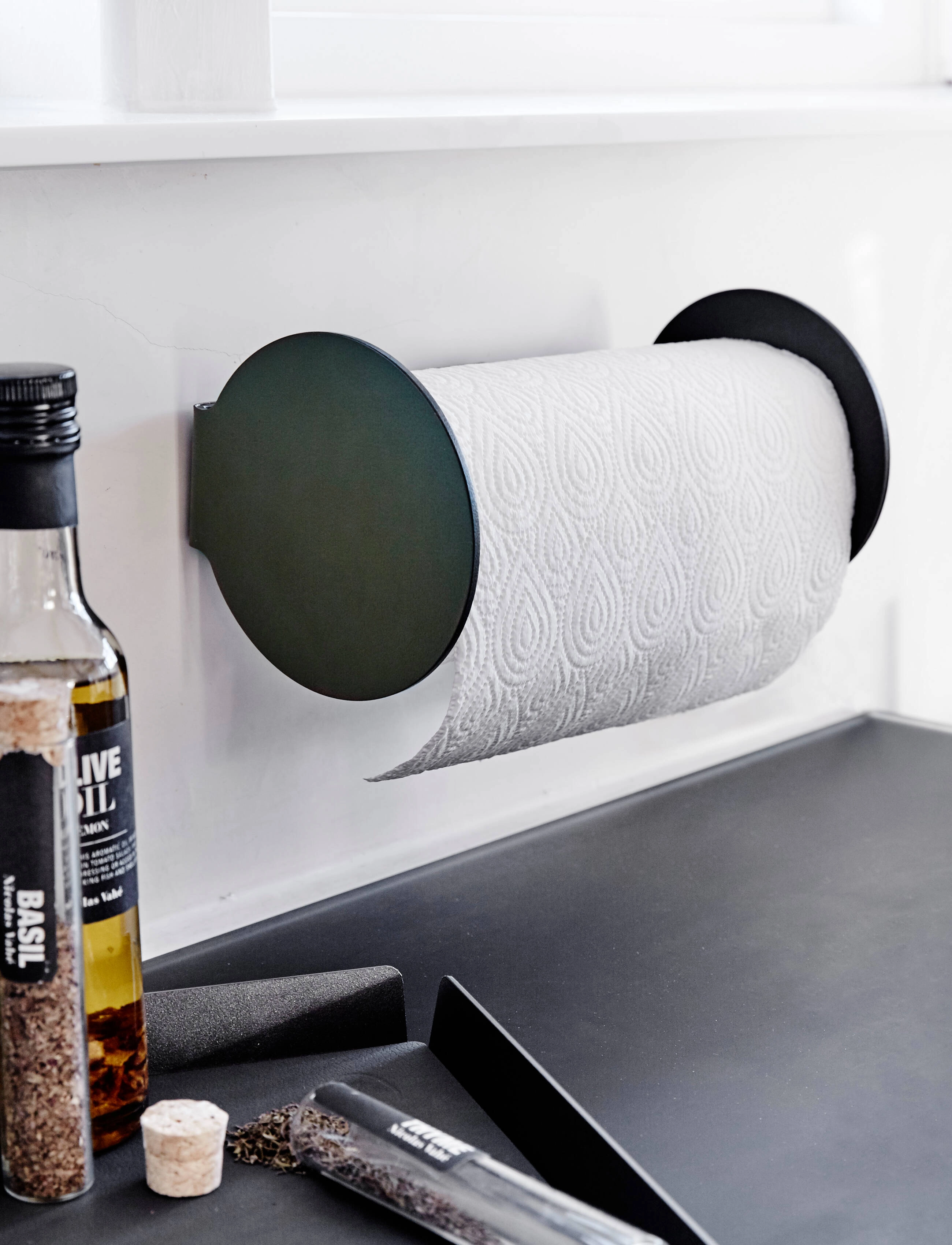 LIND DNA Køkkenrulle Holder L, H:24 cm, Kitchen, Schwarz - Household Paperholder, Homeware