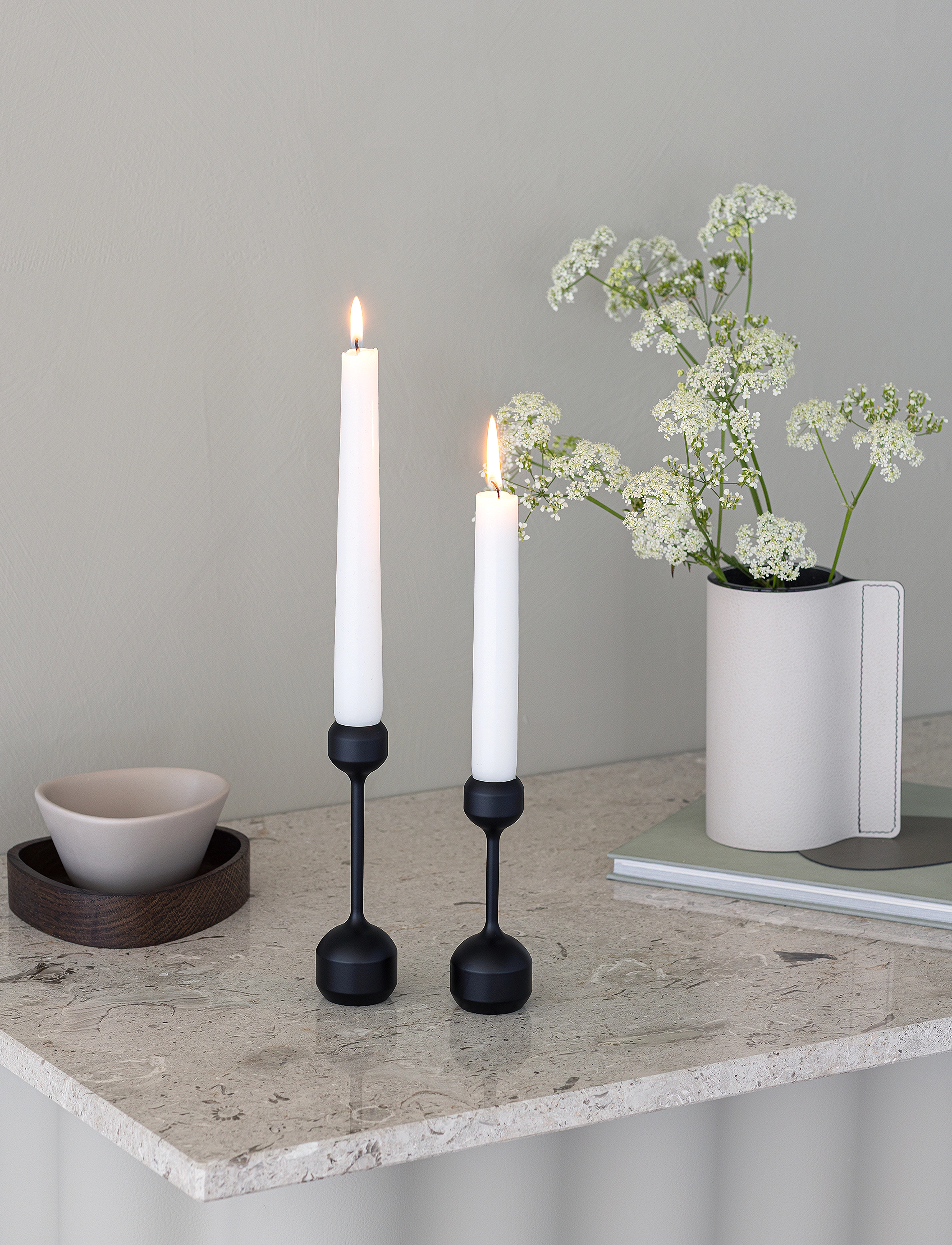 LIND DNA - Silhouette 120+145 Candle Holder 2-pack - black - 2