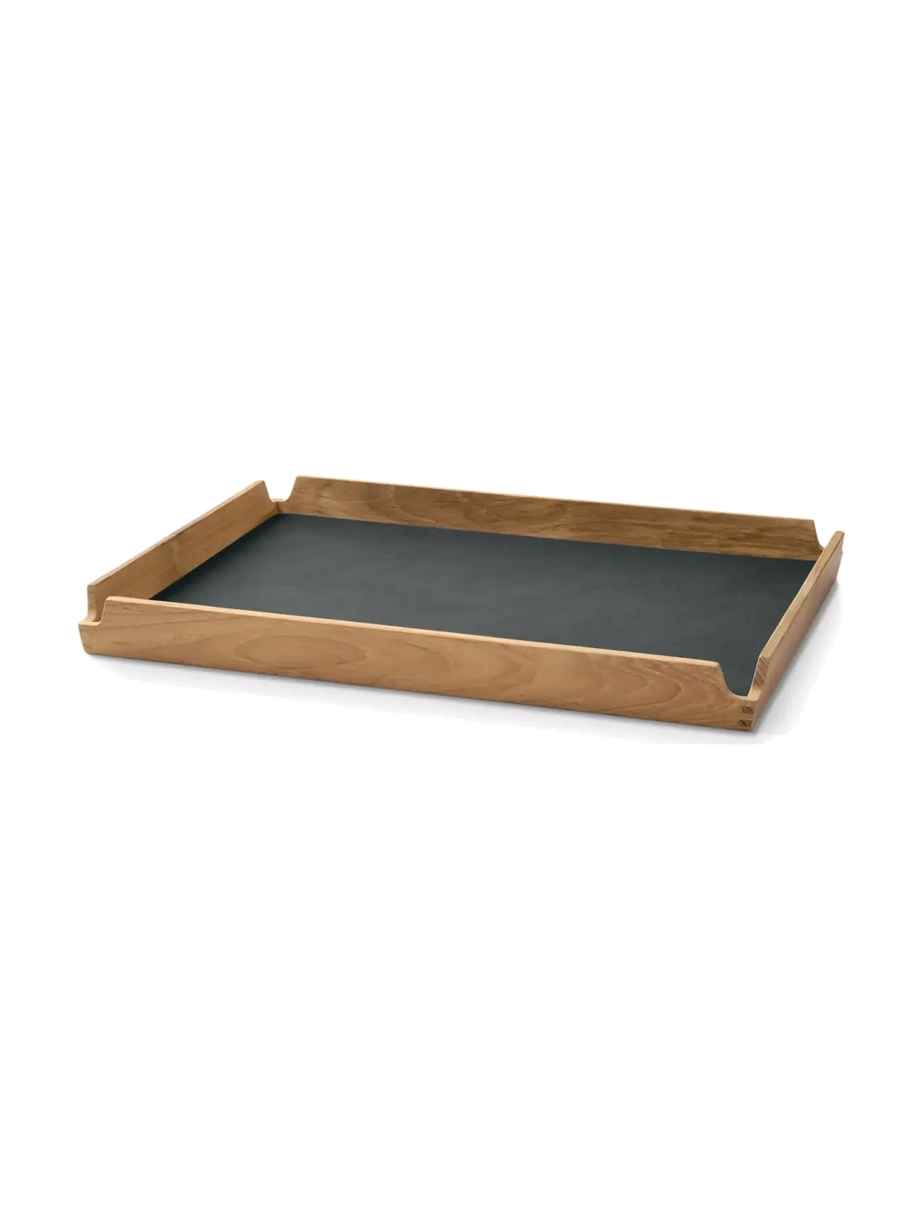 LIND DNA Teak Tray Square M Airy Nupo Anthracite/Teak Schwarz - 36X28X3.5CM - Unisex