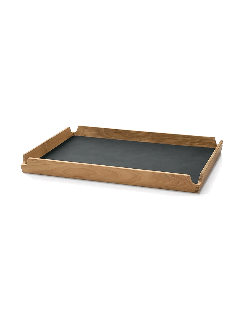 LIND DNA - Teak Tray Square M Airy Nupo Anthracite/Teak - tabletts - teak/anthracite - 0