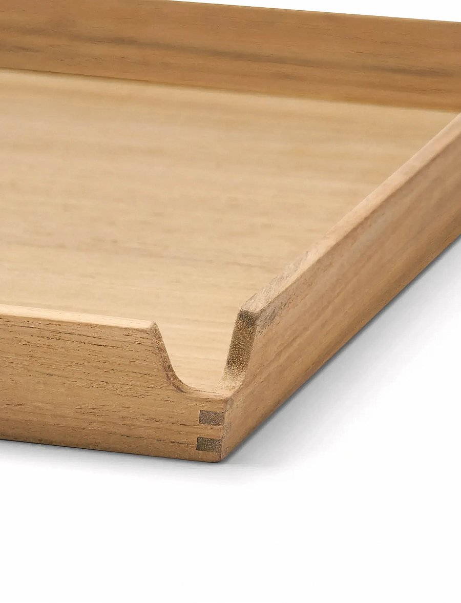 LIND DNA - Teak Tray Square M Airy Nupo Anthracite/Teak - tabletts - teak/anthracite - 3