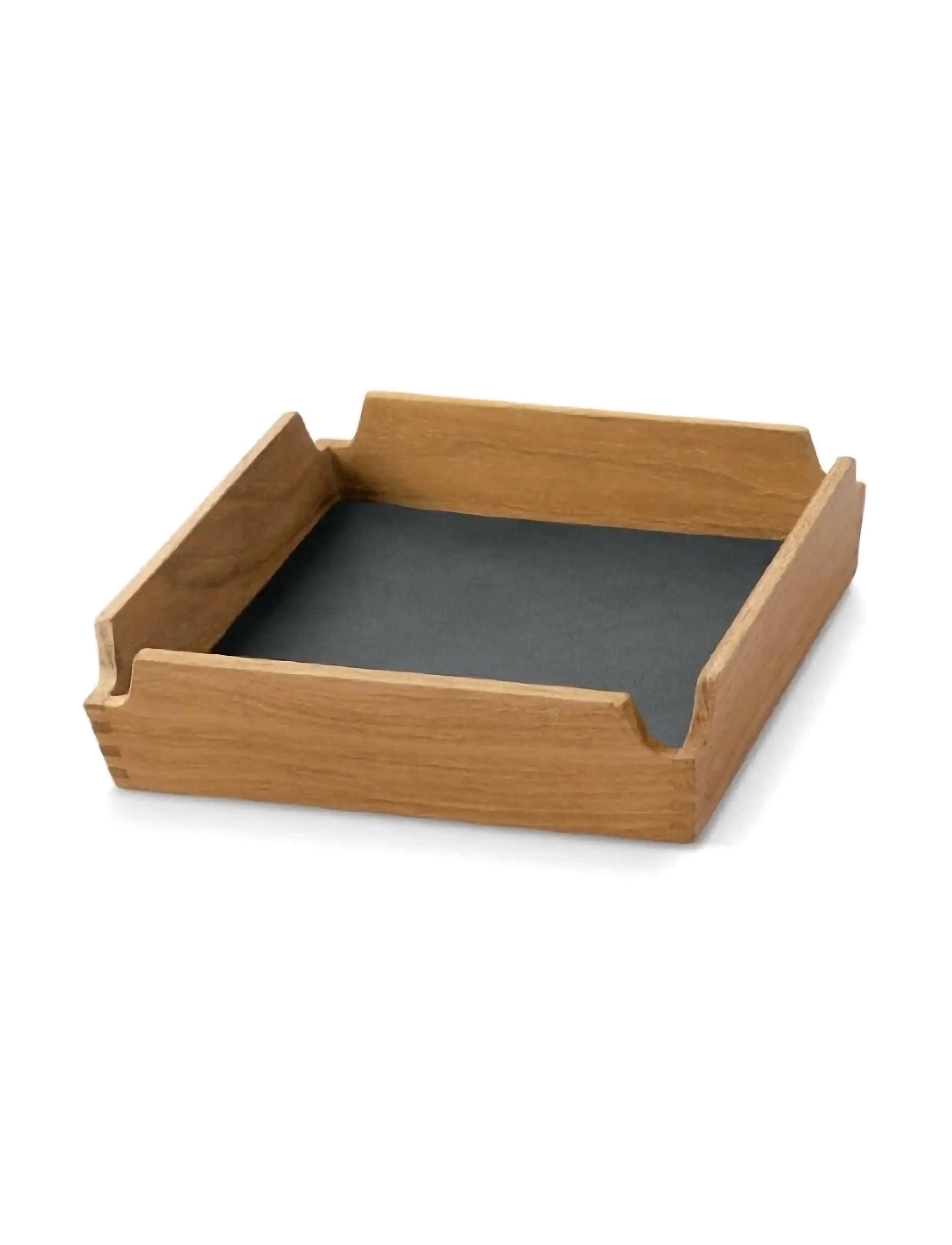 LIND DNA Teak Tray Square Mini Airy Nupo Anthracite/Teak Schwarz - 18X18X4.5CM - Unisex
