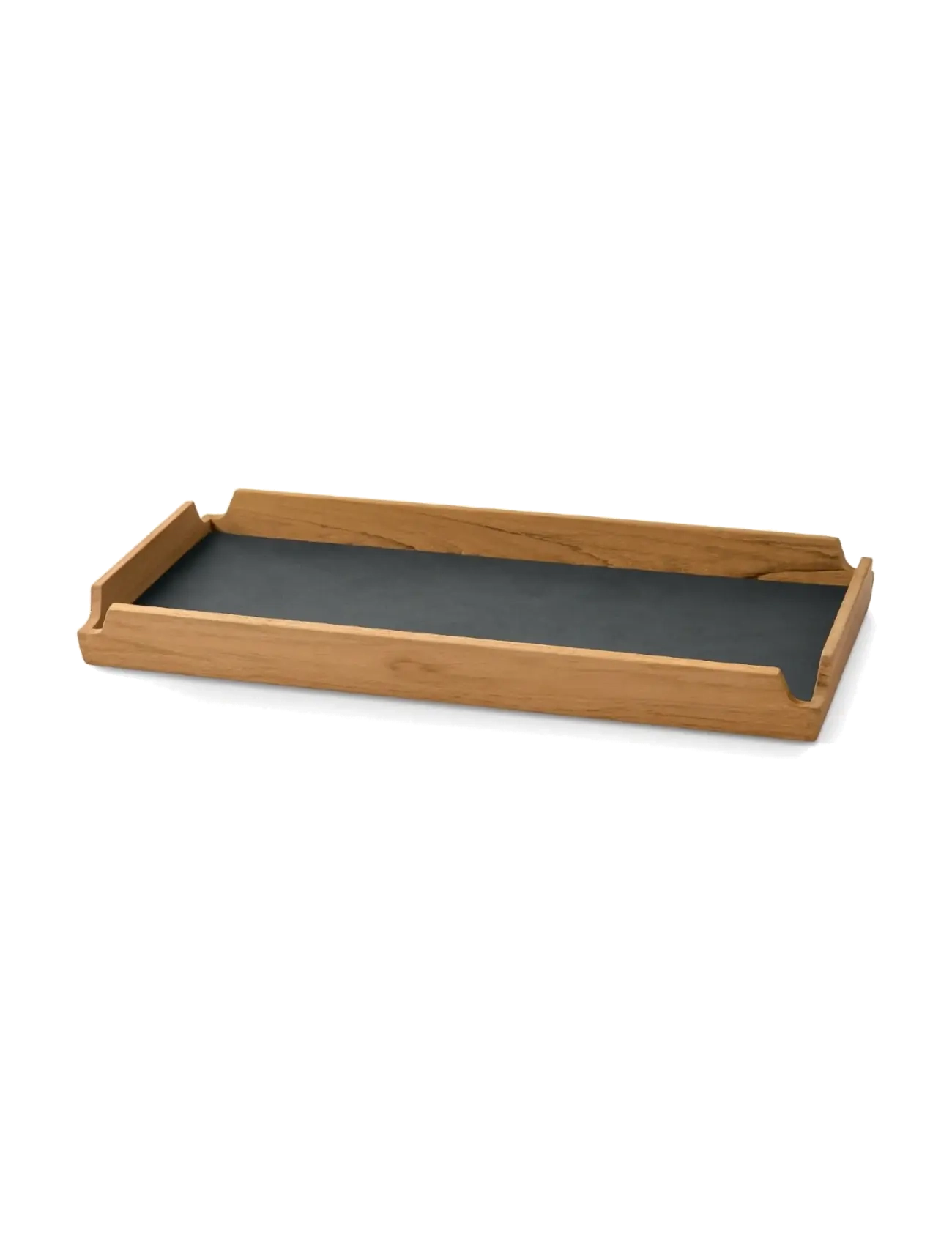 LIND DNA Teak Tray Square Slim Airy Nupo Anthracite/Teak Schwarz - 36.6X14.6X3.5CM - Unisex