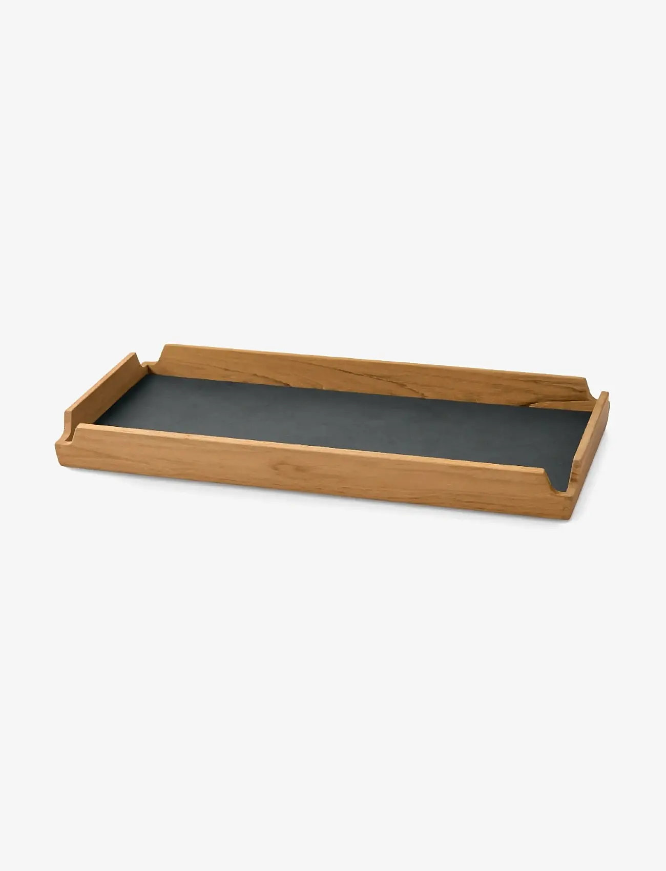 LIND DNA - Teak Tray Square Slim Airy Nupo Anthracite/Teak - tabletts - teak/anthracite - 0