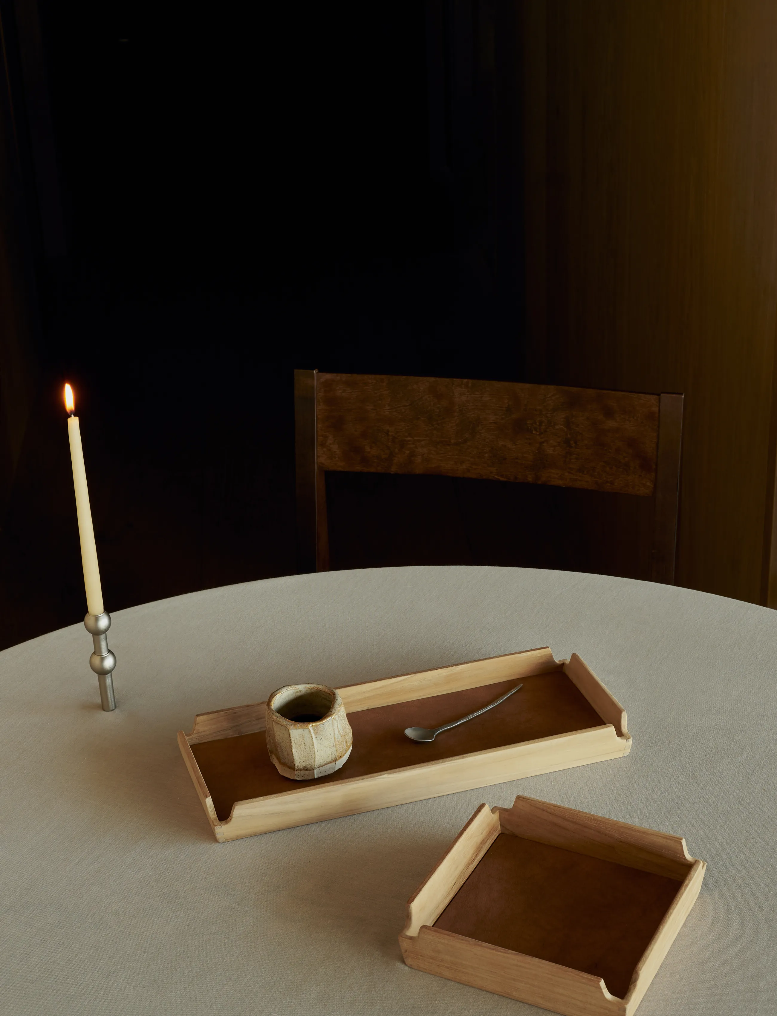 LIND DNA - Teak Tray Square Mini Airy Nupo Nature/Teak - kandikud - teak/nature - 1
