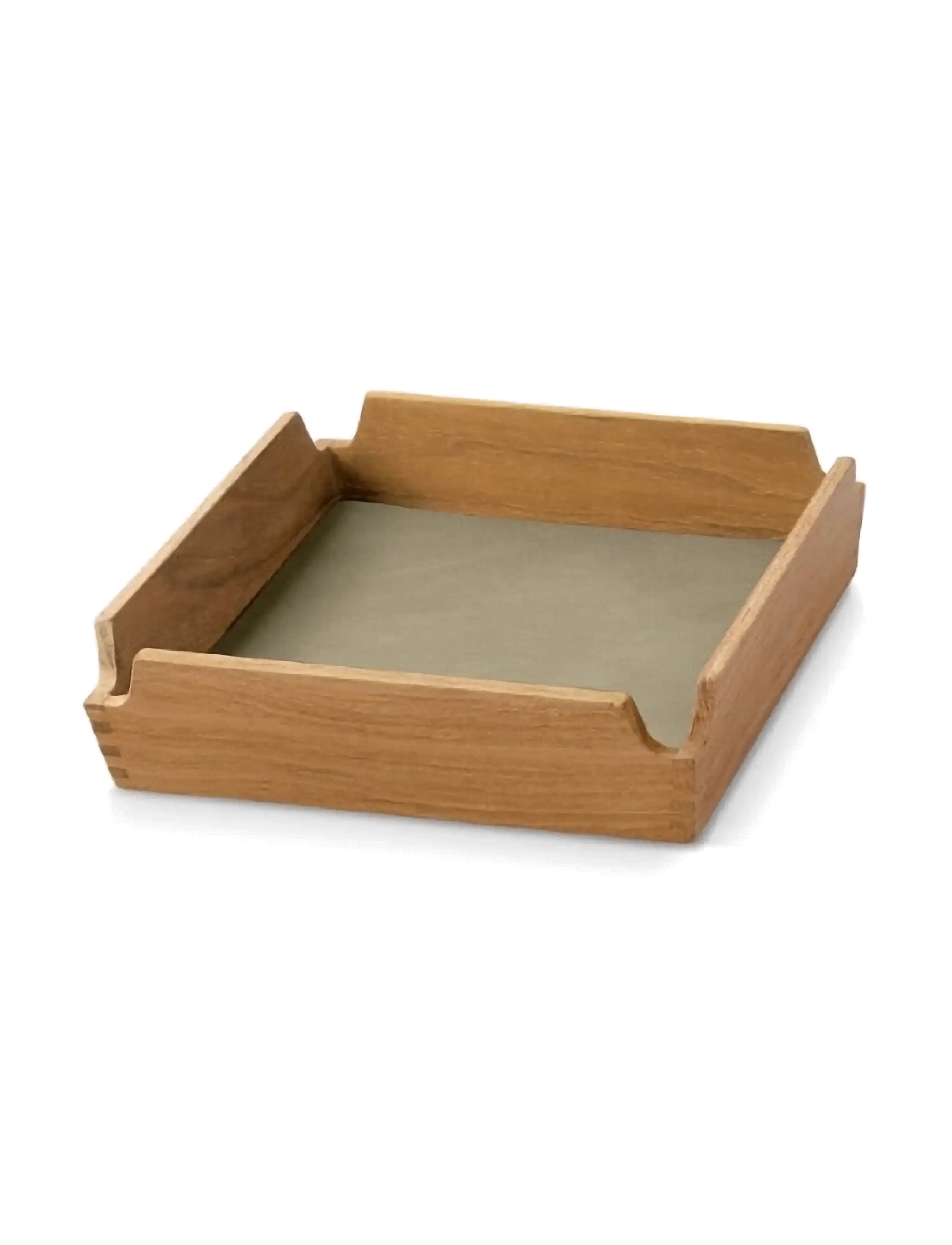 LIND DNA Teak Tray Square Mini Airy Nupo Herbal Dust/Teak Khaki - 18X18X4.5CM - Unisex