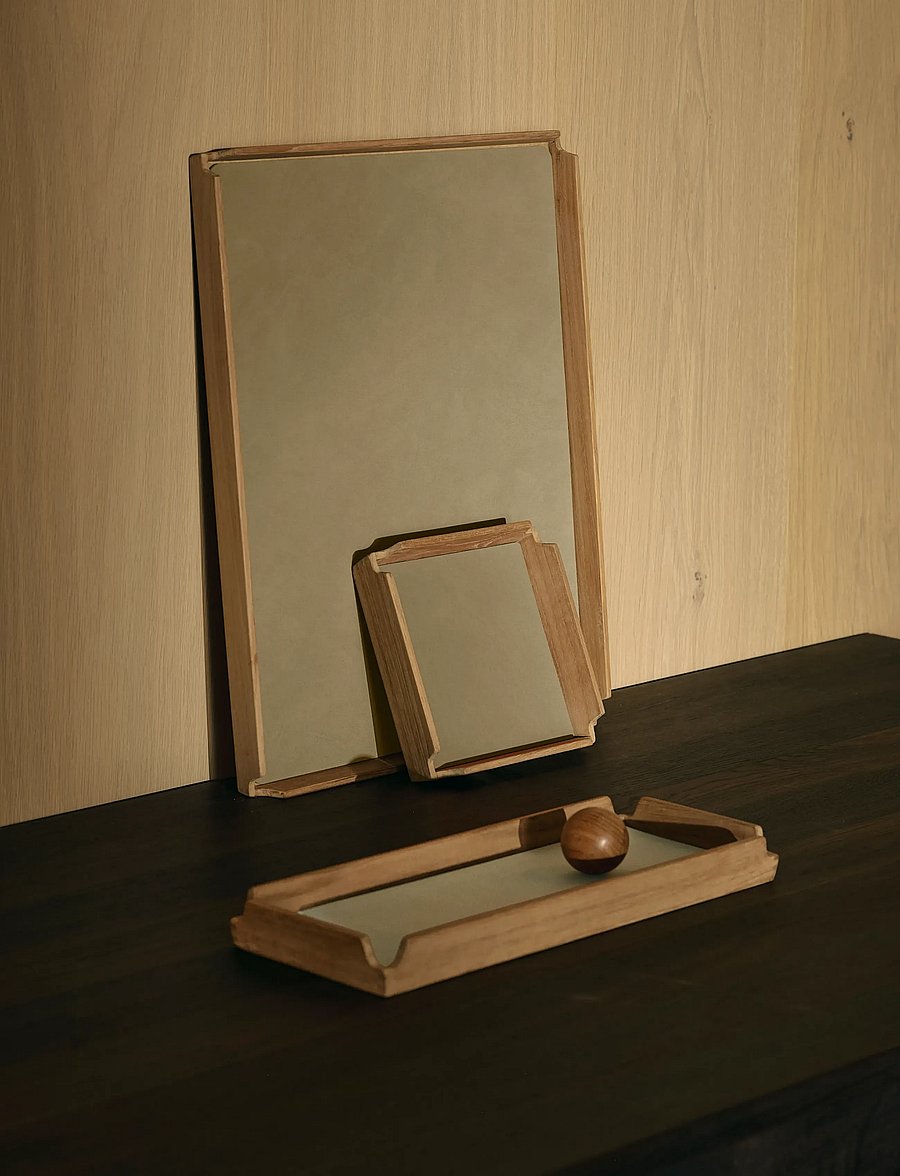 LIND DNA - Teak Tray Square Mini Airy Nupo Herbal Dust/Teak - tabletts - teak/herbal dust - 0