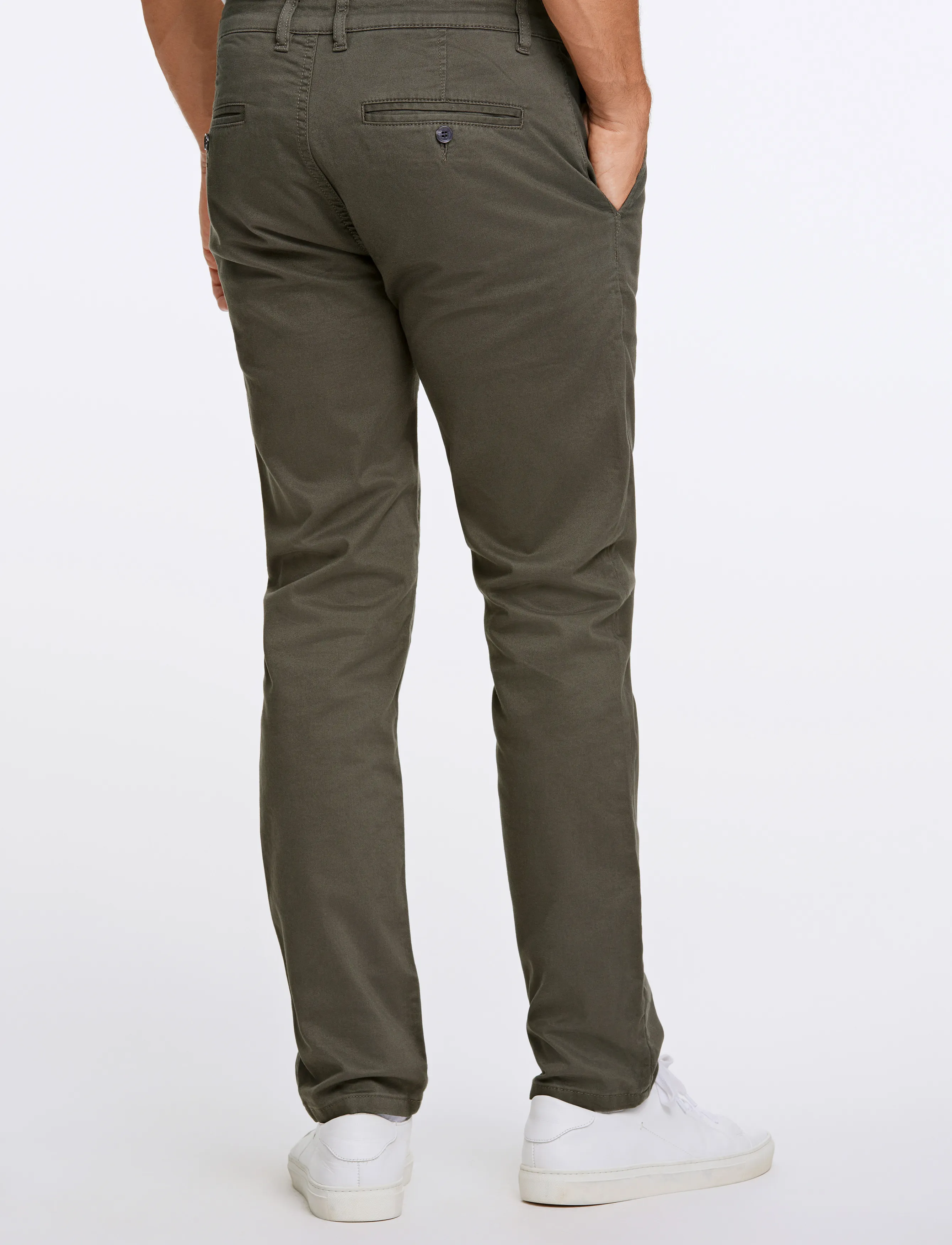 Lindbergh Black - 1927: Cashmere touch superflex chino pants - chinos - army - 3