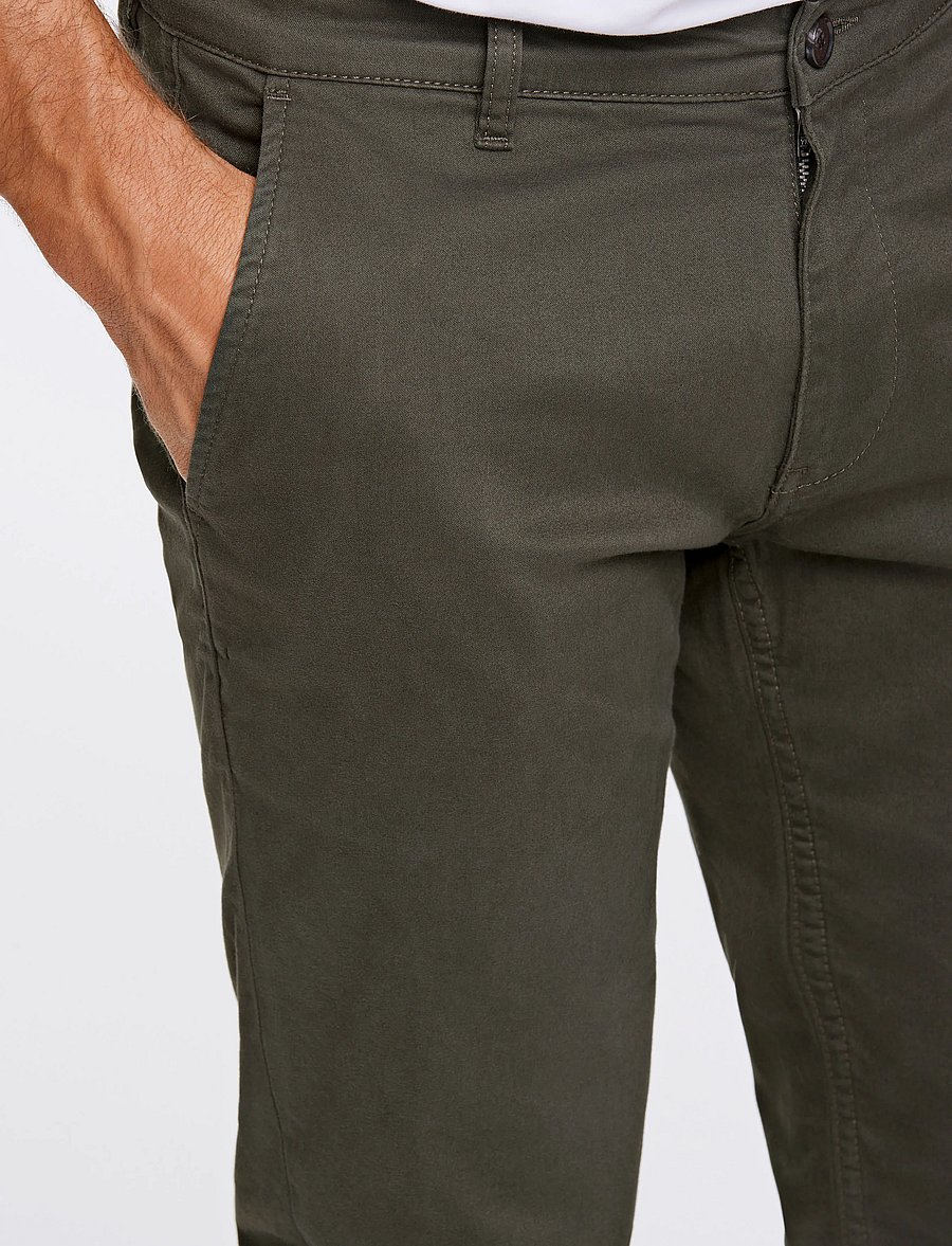 Lindbergh Black - 1927: Cashmere touch superflex chino pants - chinos - army - 5