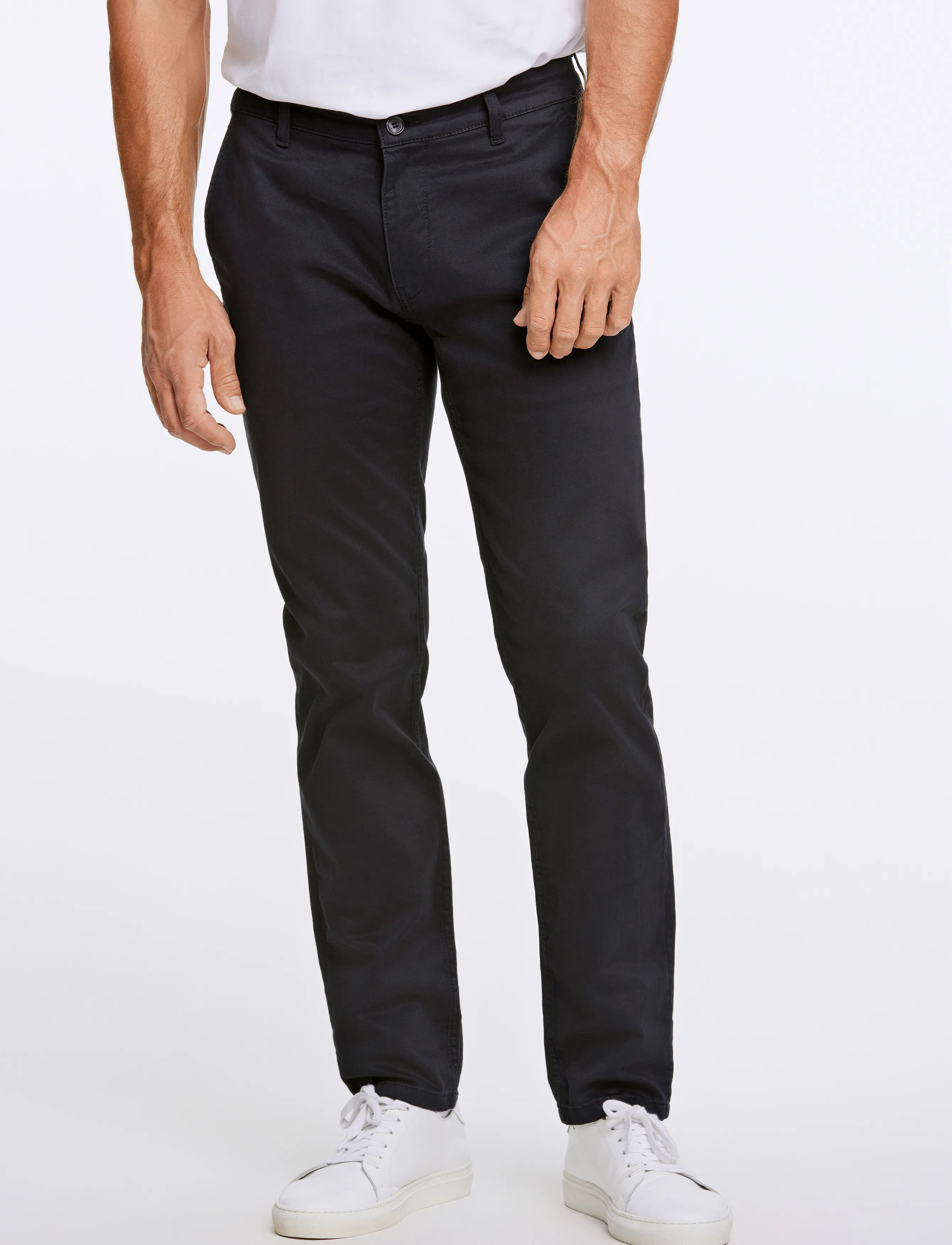 Lindbergh Black 1927: Cashmere Touch Superflex Chino Pants, Mænd, Chino Bukser, Sort, Str: 31 x 34